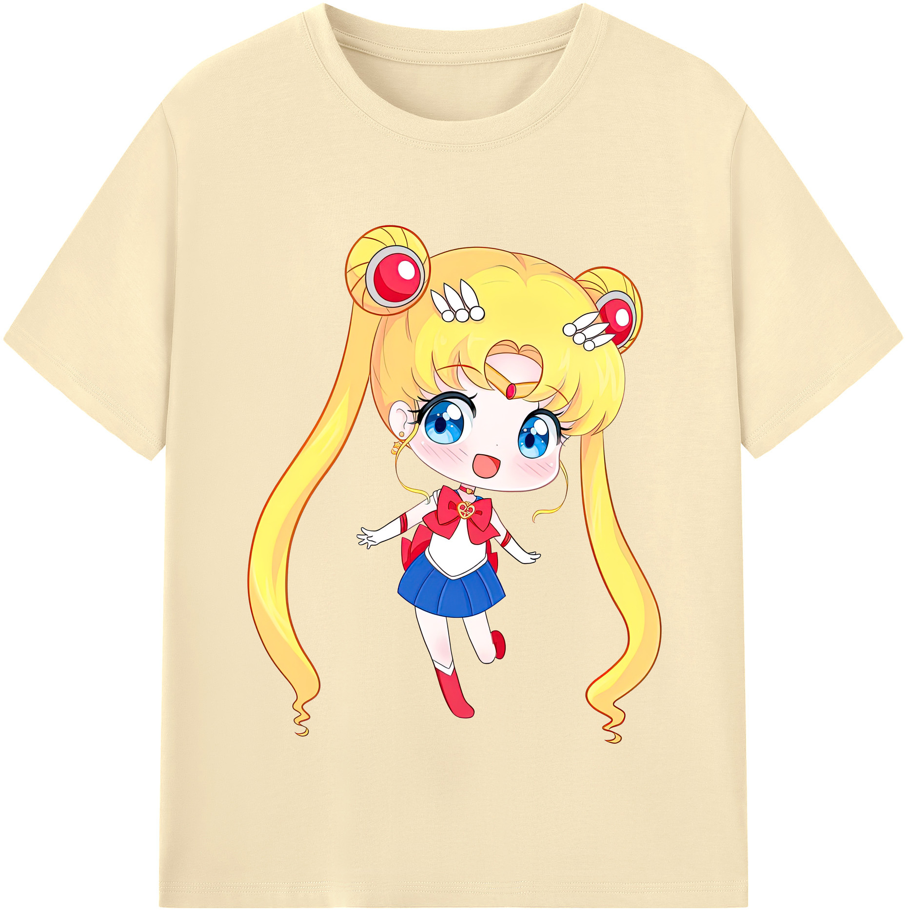 （画像用） 美少女戦士セーラームーン 月野 うさぎ つきの うさぎ Sailor Moon Tsukino Usagi 綿100％半袖Tシャツ（フロントプリント）
