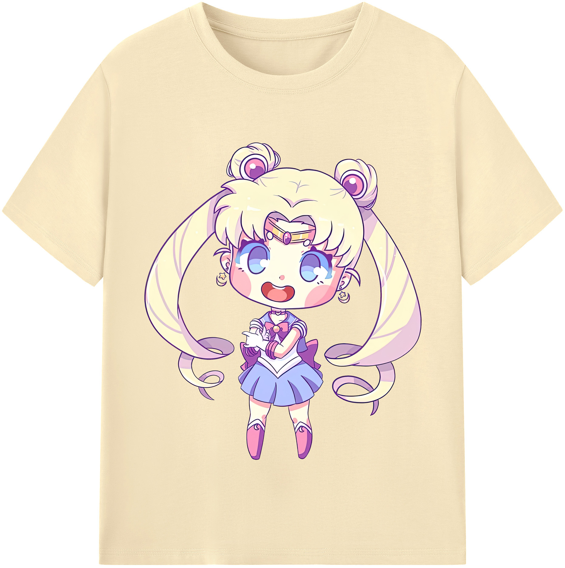 （画像用） 美少女戦士セーラームーン 月野 うさぎ つきの うさぎ Sailor Moon Tsukino Usagi 綿100％半袖Tシャツ（フロントプリント）