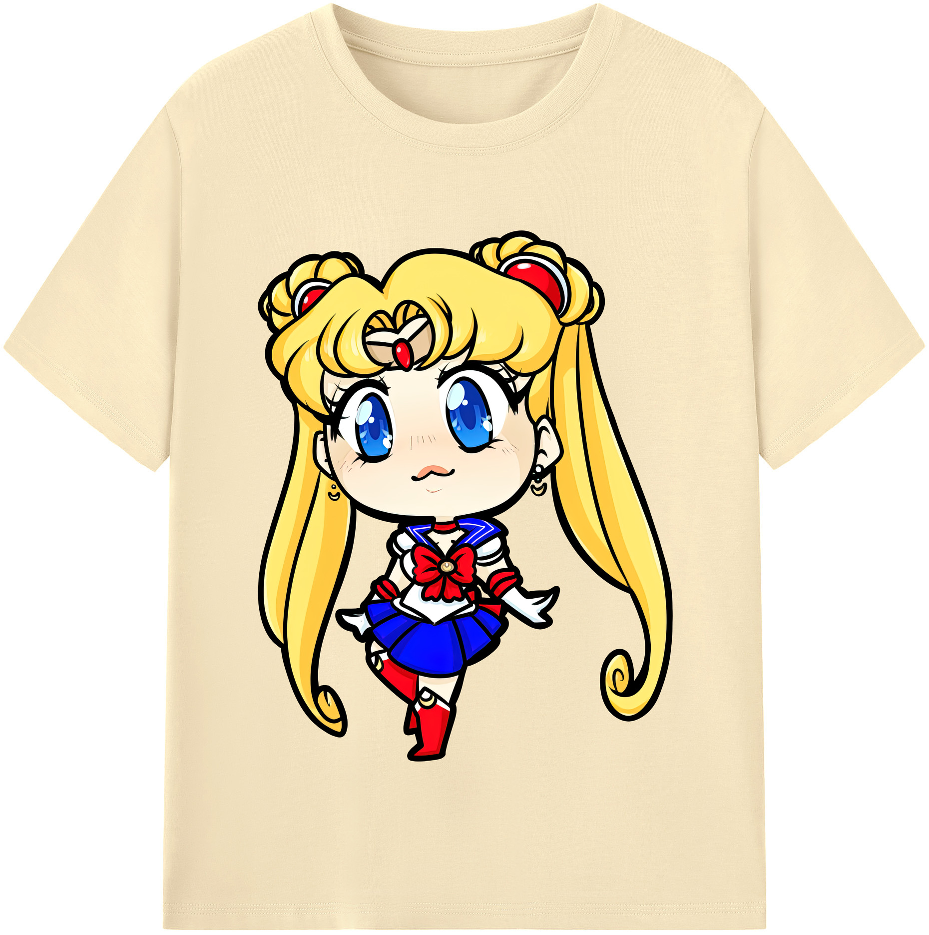 （画像用） 美少女戦士セーラームーン 月野 うさぎ つきの うさぎ Sailor Moon Tsukino Usagi 綿100％半袖Tシャツ（フロントプリント）