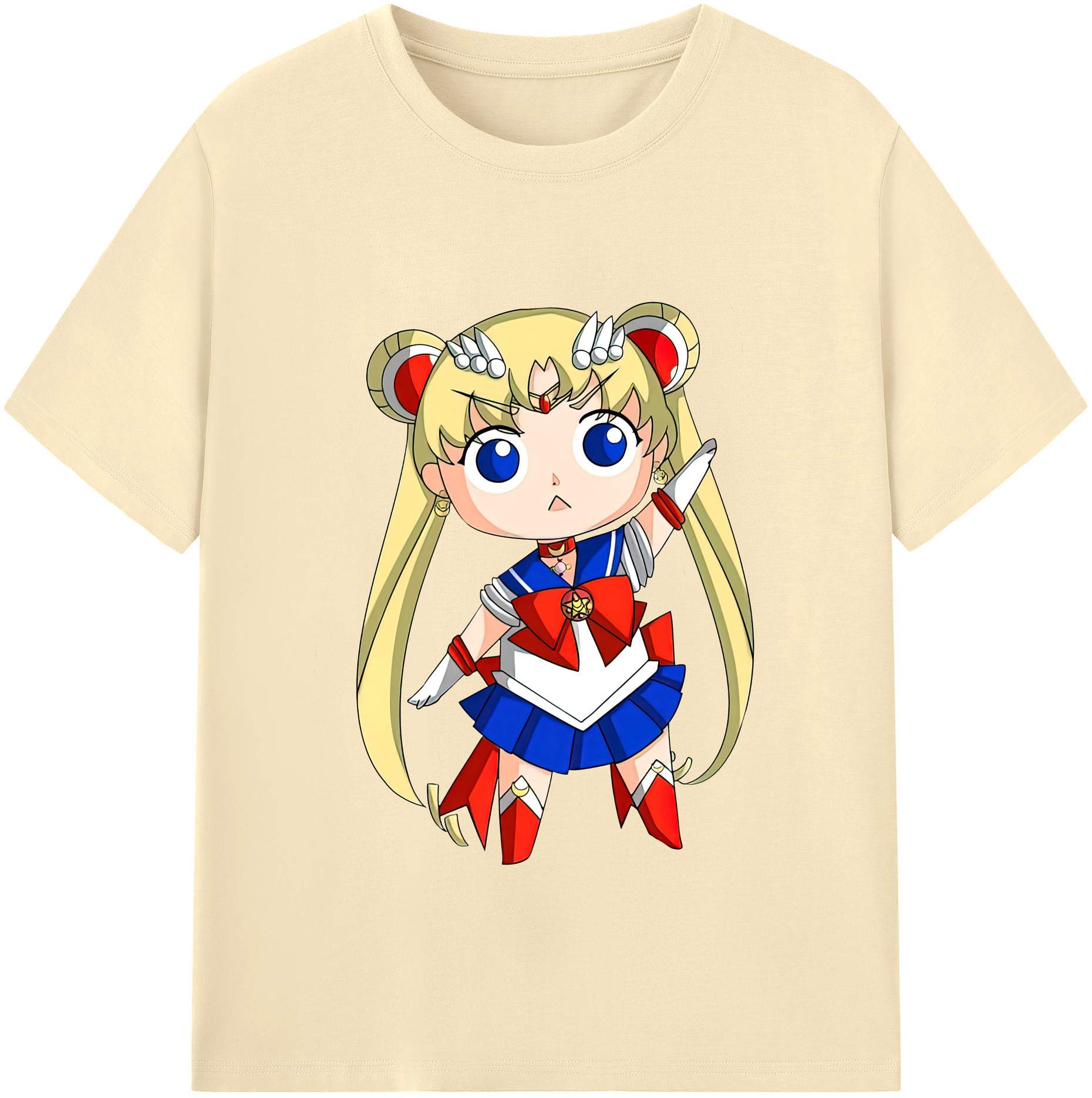 （画像用） 美少女戦士セーラームーン 月野 うさぎ つきの うさぎ Sailor Moon Tsukino Usagi 綿100％半袖Tシャツ（フロントプリント）