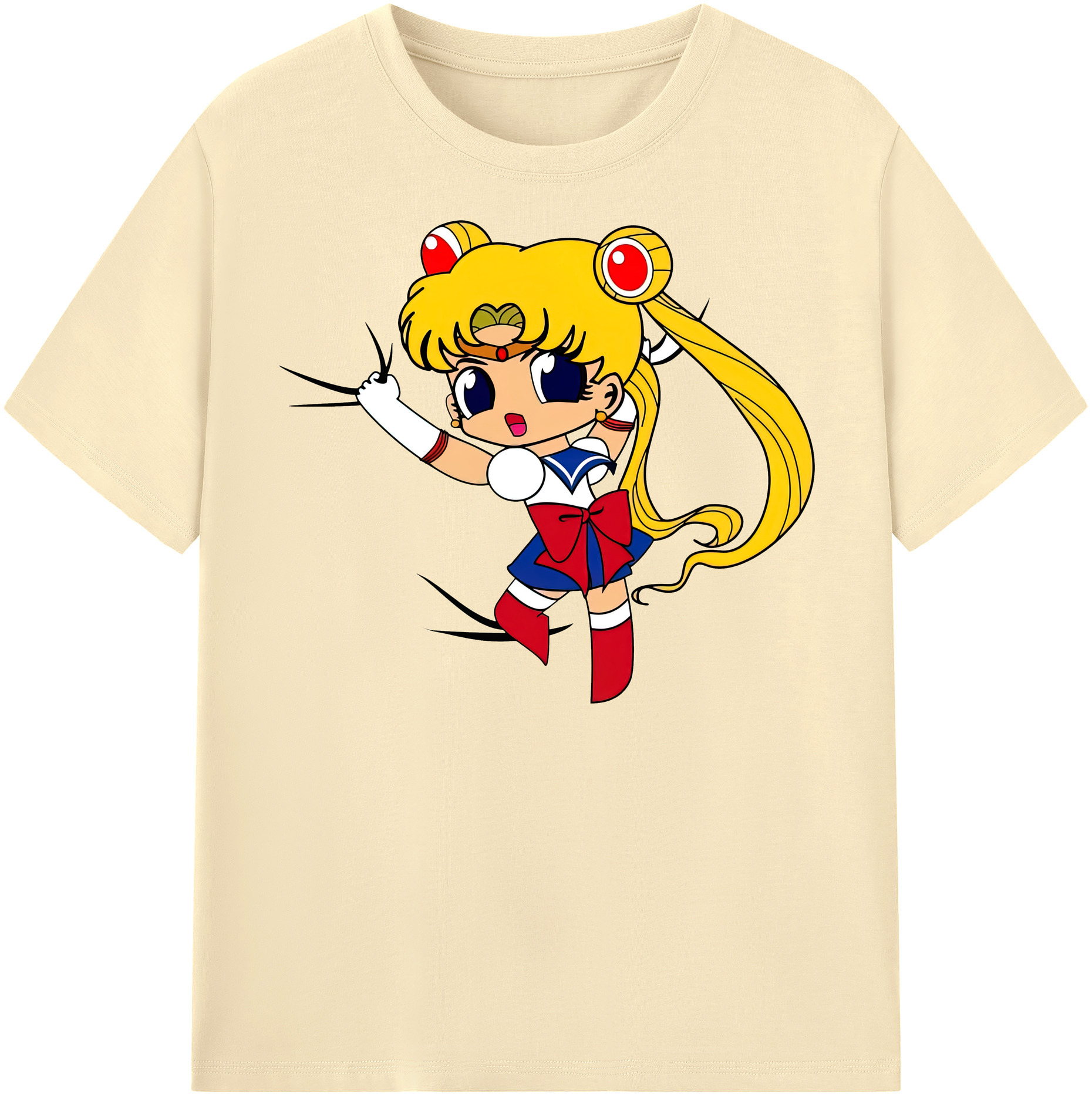 （画像用） 美少女戦士セーラームーン 月野 うさぎ つきの うさぎ Sailor Moon Tsukino Usagi 綿100％半袖Tシャツ（フロントプリント）