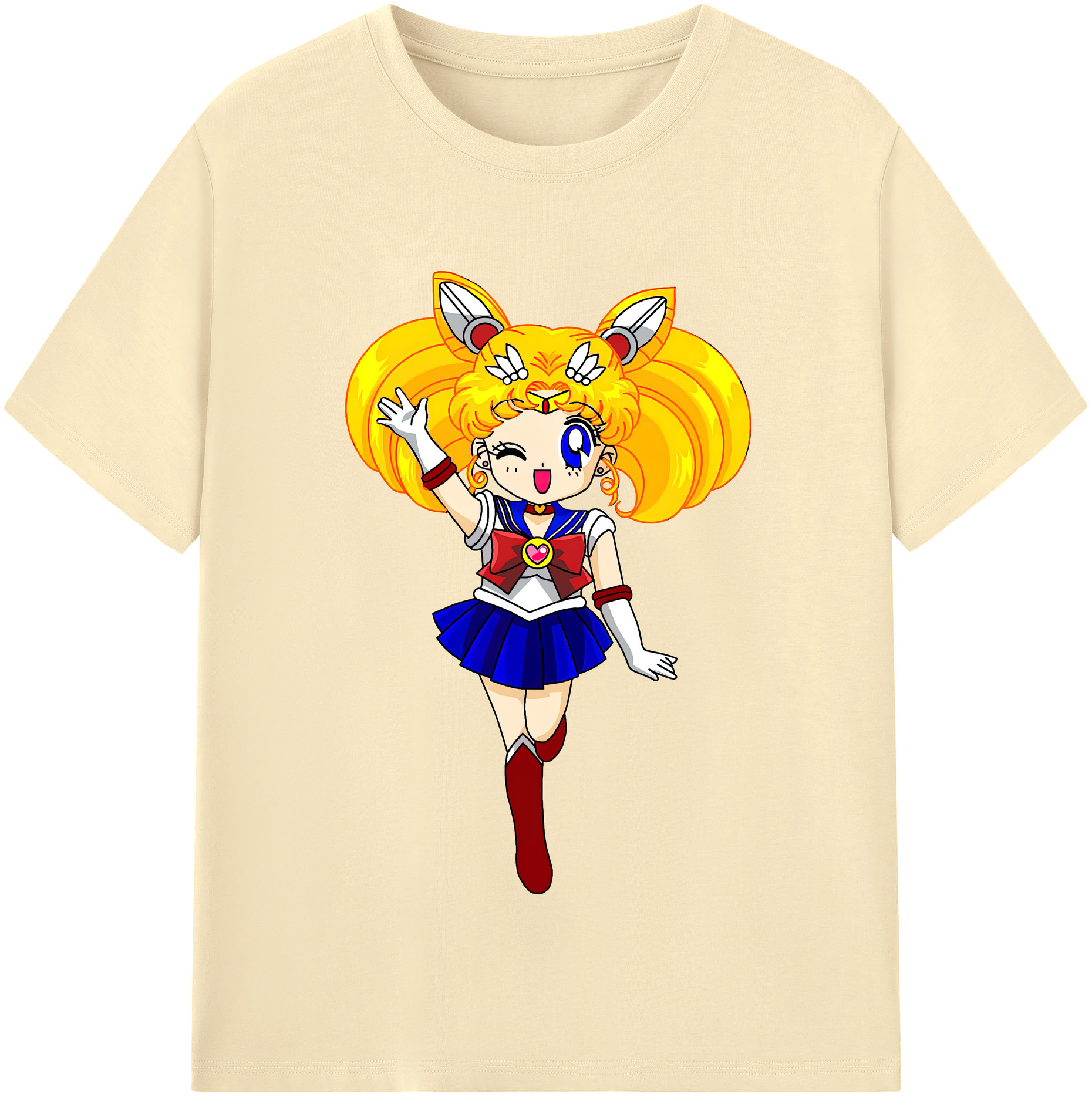 （画像用） 美少女戦士セーラームーン 月野 うさぎ つきの うさぎ Sailor Moon Tsukino Usagi 綿100％半袖Tシャツ（フロントプリント）