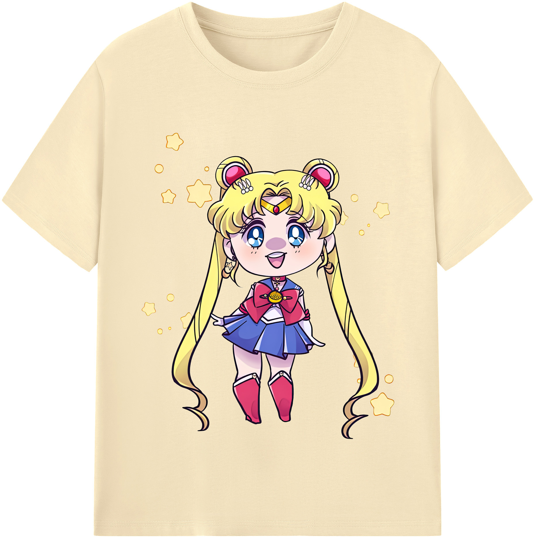 （画像用） 美少女戦士セーラームーン 月野 うさぎ つきの うさぎ Sailor Moon Tsukino Usagi 綿100％半袖Tシャツ（フロントプリント）