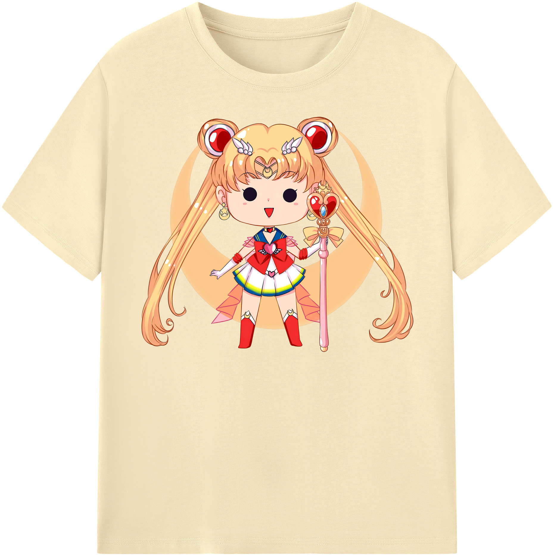 （画像用） 美少女戦士セーラームーン 月野 うさぎ つきの うさぎ Sailor Moon Tsukino Usagi 綿100％半袖Tシャツ（フロントプリント）