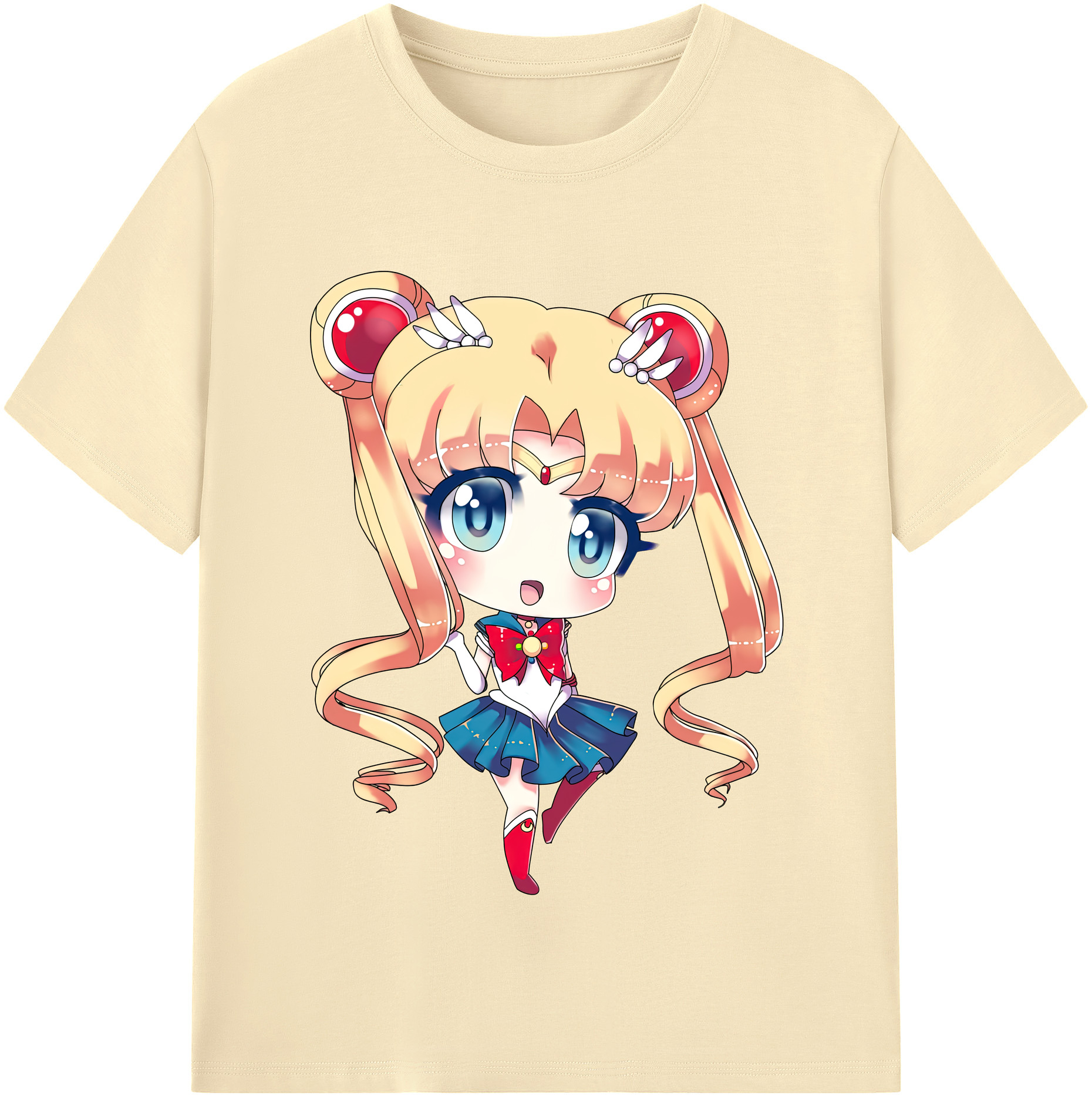 （画像用） 美少女戦士セーラームーン 月野 うさぎ つきの うさぎ Sailor Moon Tsukino Usagi 綿100％半袖Tシャツ（フロントプリント）