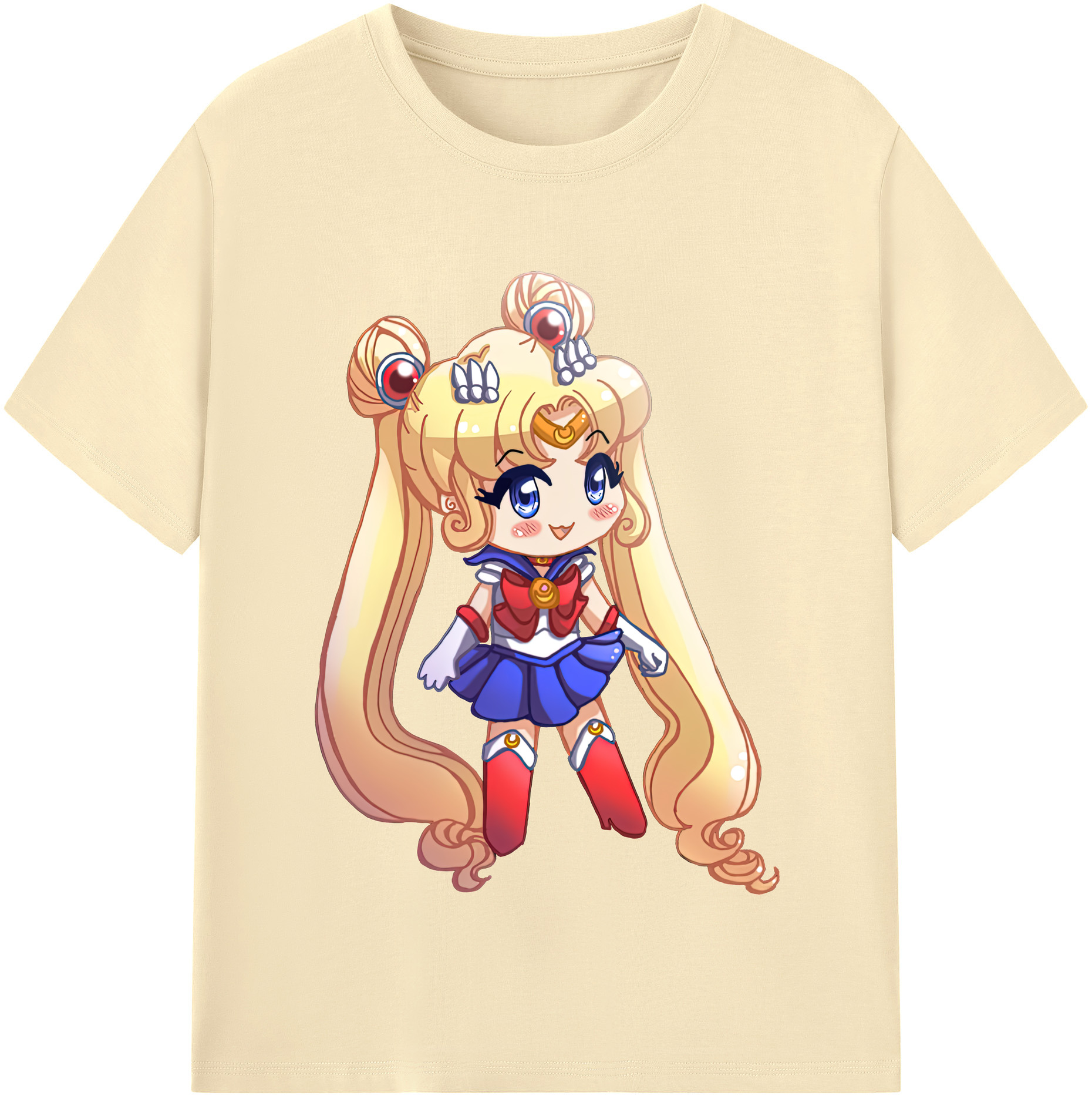 （画像用） 美少女戦士セーラームーン 月野 うさぎ つきの うさぎ Sailor Moon Tsukino Usagi 綿100％半袖Tシャツ（フロントプリント）
