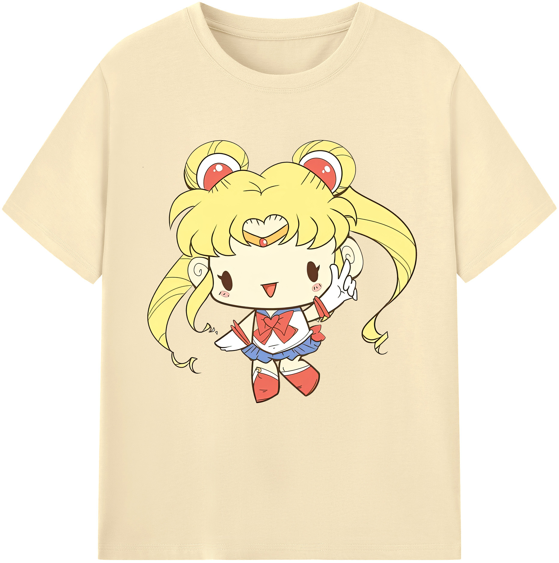（画像用） 美少女戦士セーラームーン 月野 うさぎ つきの うさぎ Sailor Moon Tsukino Usagi 綿100％半袖Tシャツ（フロントプリント）