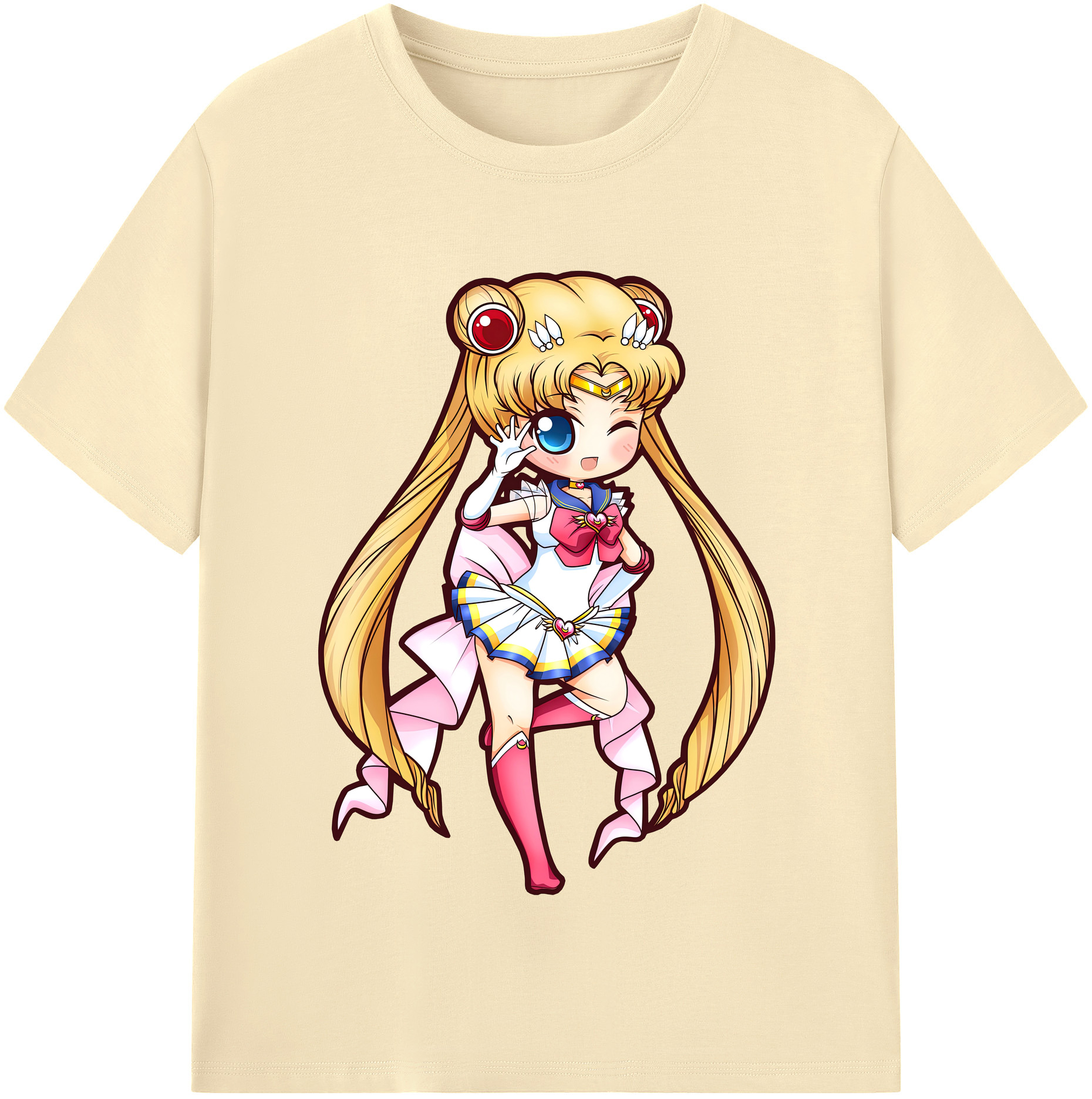 （画像用） 美少女戦士セーラームーン 月野 うさぎ つきの うさぎ Sailor Moon Tsukino Usagi 綿100％半袖Tシャツ（フロントプリント）