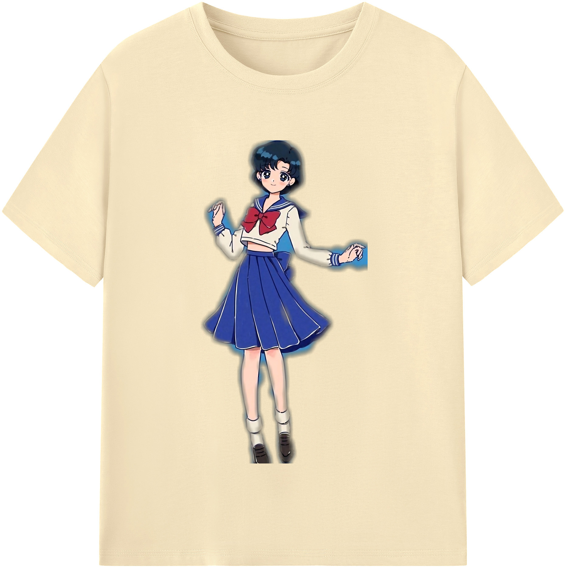 （画像用） 美少女戦士セーラームーン 水野 亜美 みずの あみ Sailor Moon Mizuno Ami 綿100％半袖Tシャツ（フロントプリント）