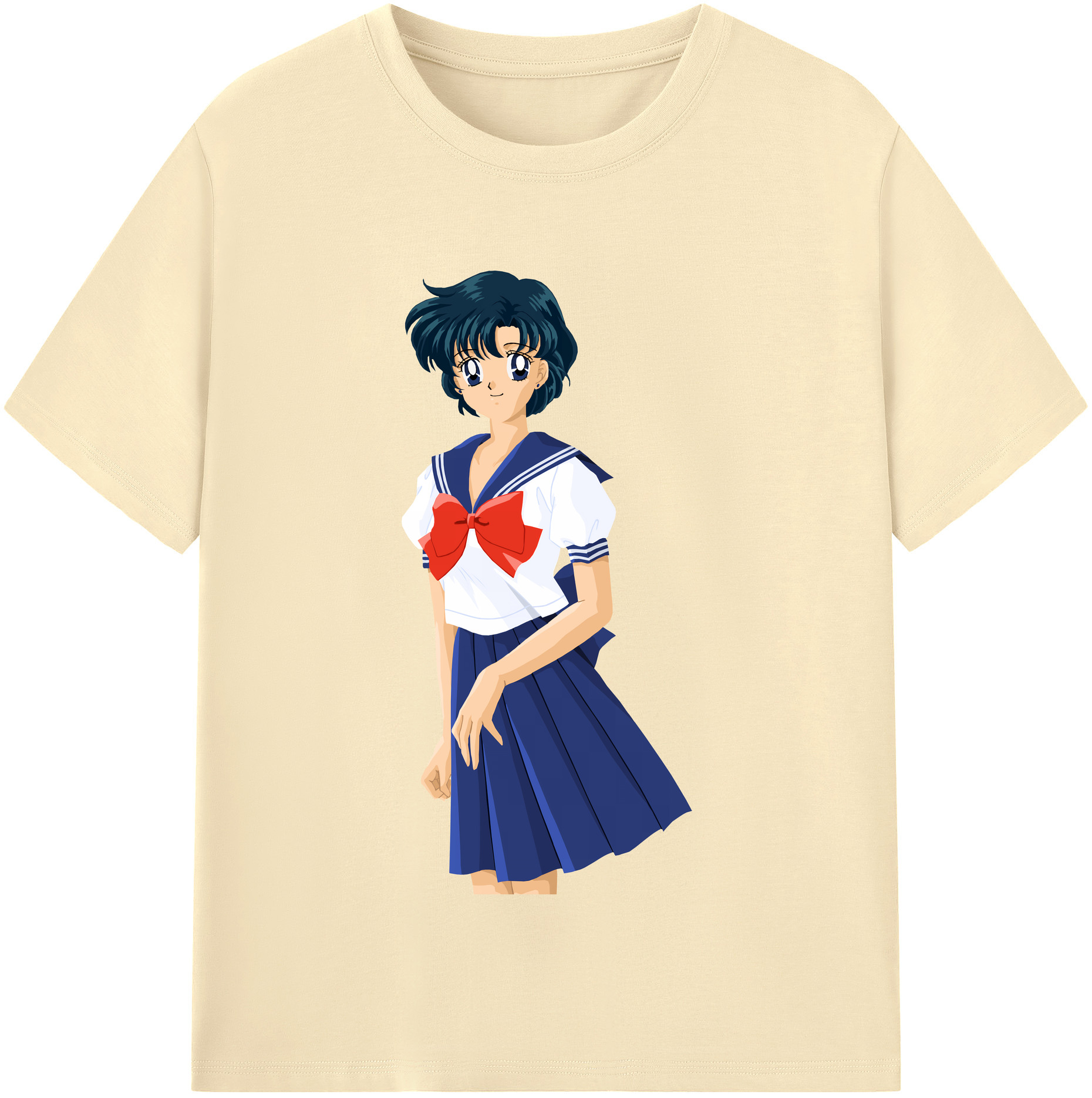 （画像用） 美少女戦士セーラームーン 水野 亜美 みずの あみ Sailor Moon Mizuno Ami 綿100％半袖Tシャツ（フロントプリント）
