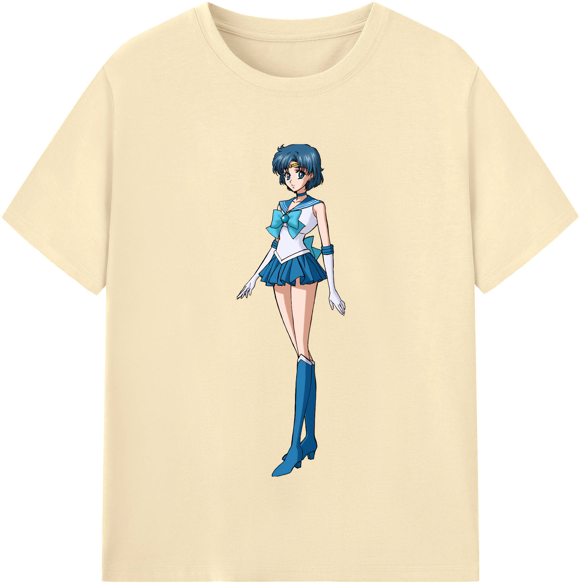 （画像用） 美少女戦士セーラームーン 水野 亜美 みずの あみ Sailor Moon Mizuno Ami 綿100％半袖Tシャツ（フロントプリント）