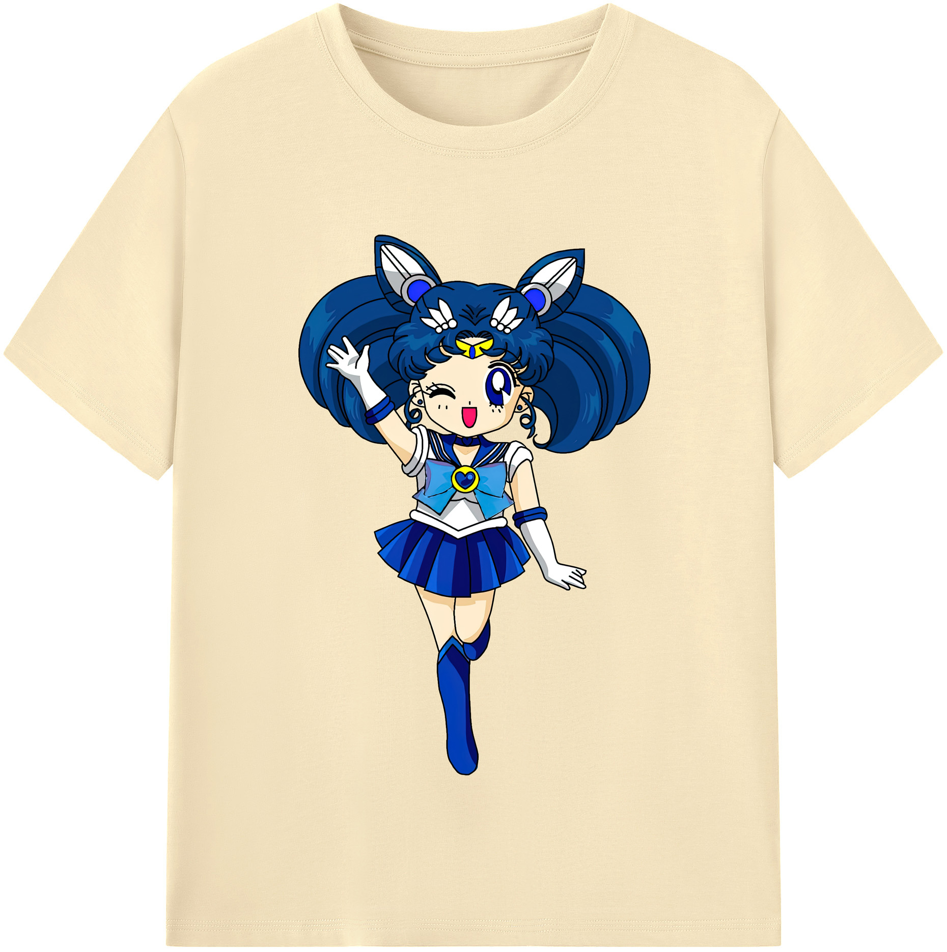 （画像用） 美少女戦士セーラームーン 水野 亜美 みずの あみ Sailor Moon Mizuno Ami 綿100％半袖Tシャツ（フロントプリント）