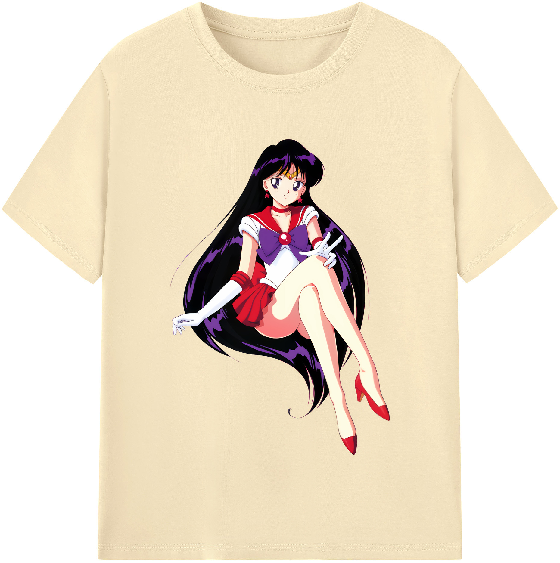 （画像用） 美少女戦士セーラームーン 火野レイ ひの レイ Sailor Moon Hino Rei （セーラーマーズ,Sailor Mars） 綿100％半袖Tシャツ（フロントプリント）