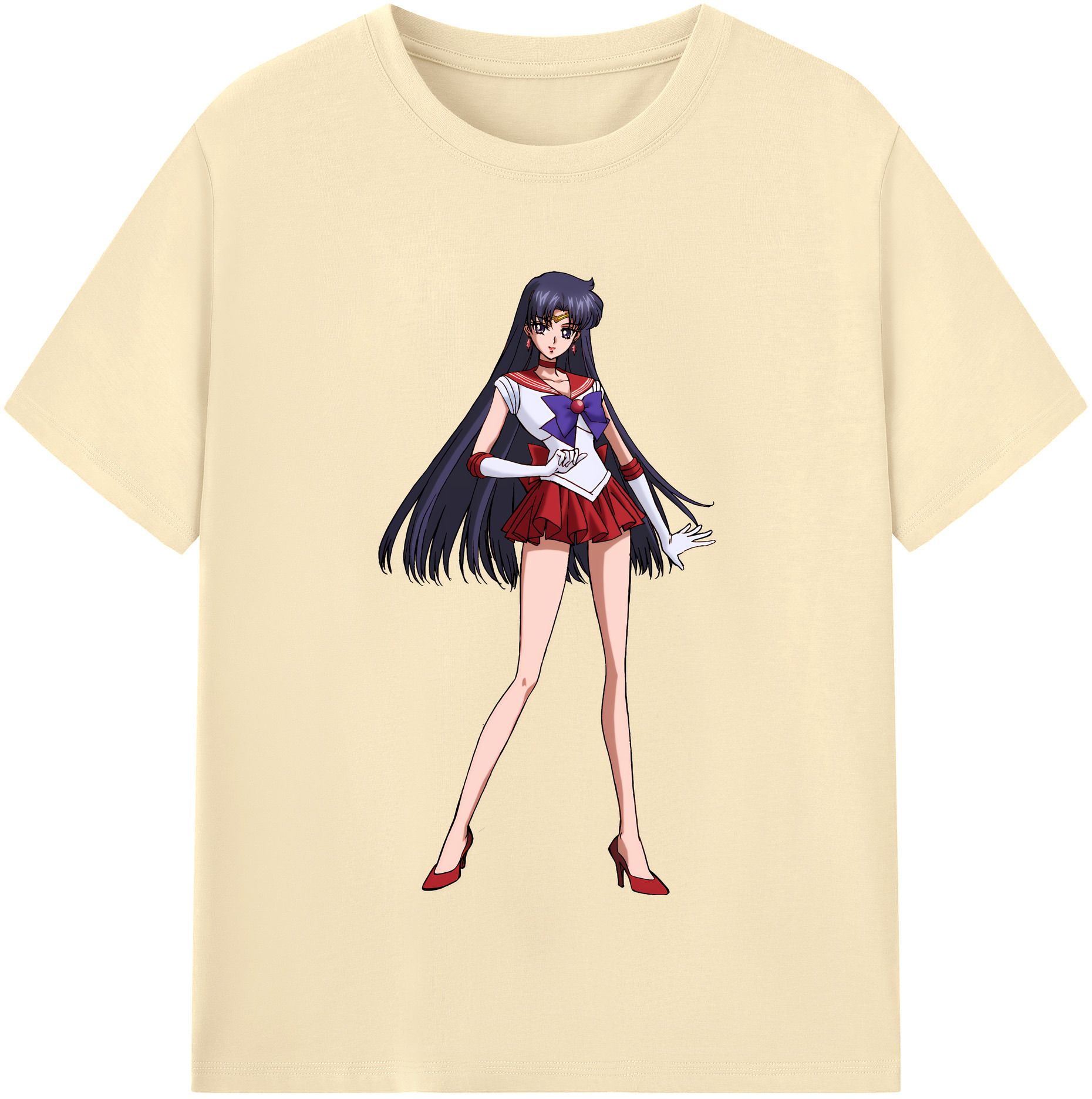 （画像用） 美少女戦士セーラームーン 火野レイ ひの レイ Sailor Moon Hino Rei （セーラーマーズ,Sailor Mars） 綿100％半袖Tシャツ（フロントプリント）
