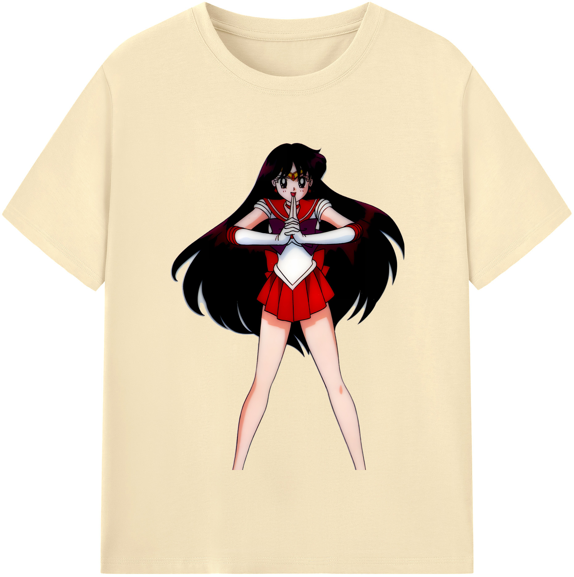（画像用） 美少女戦士セーラームーン 火野レイ ひの レイ Sailor Moon Hino Rei （セーラーマーズ,Sailor Mars） 綿100％半袖Tシャツ（フロントプリント）