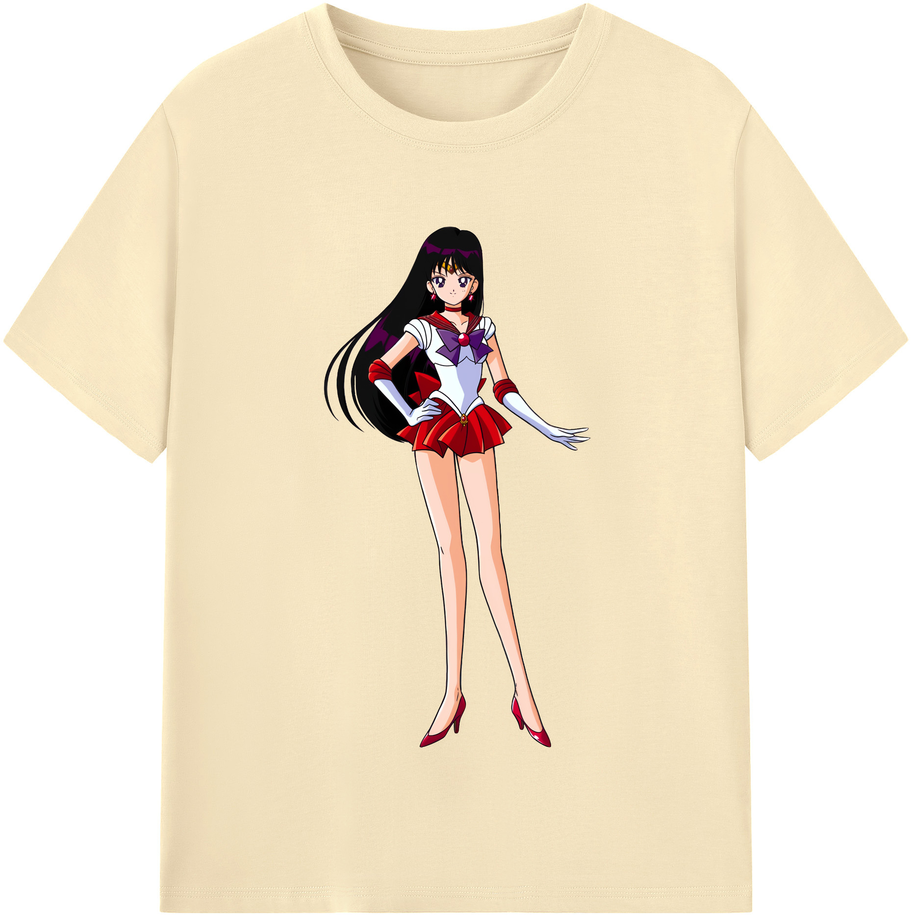 （画像用） 美少女戦士セーラームーン 火野レイ ひの レイ Sailor Moon Hino Rei （セーラーマーズ,Sailor Mars） 綿100％半袖Tシャツ（フロントプリント）