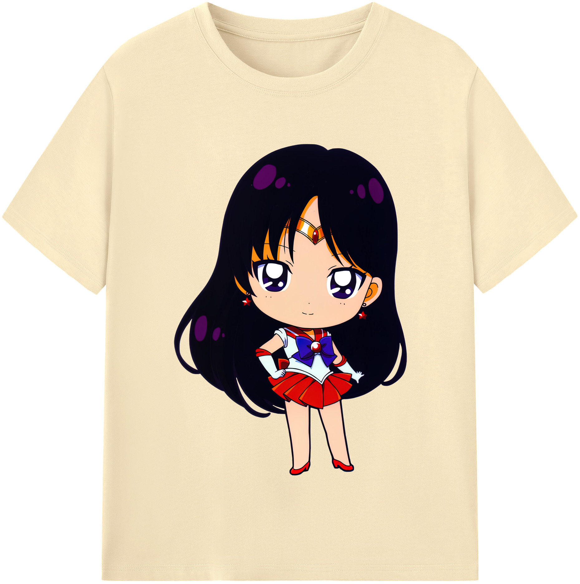（画像用） 美少女戦士セーラームーン 火野レイ ひの レイ Sailor Moon Hino Rei （セーラーマーズ,Sailor Mars） 綿100％半袖Tシャツ（フロントプリント）