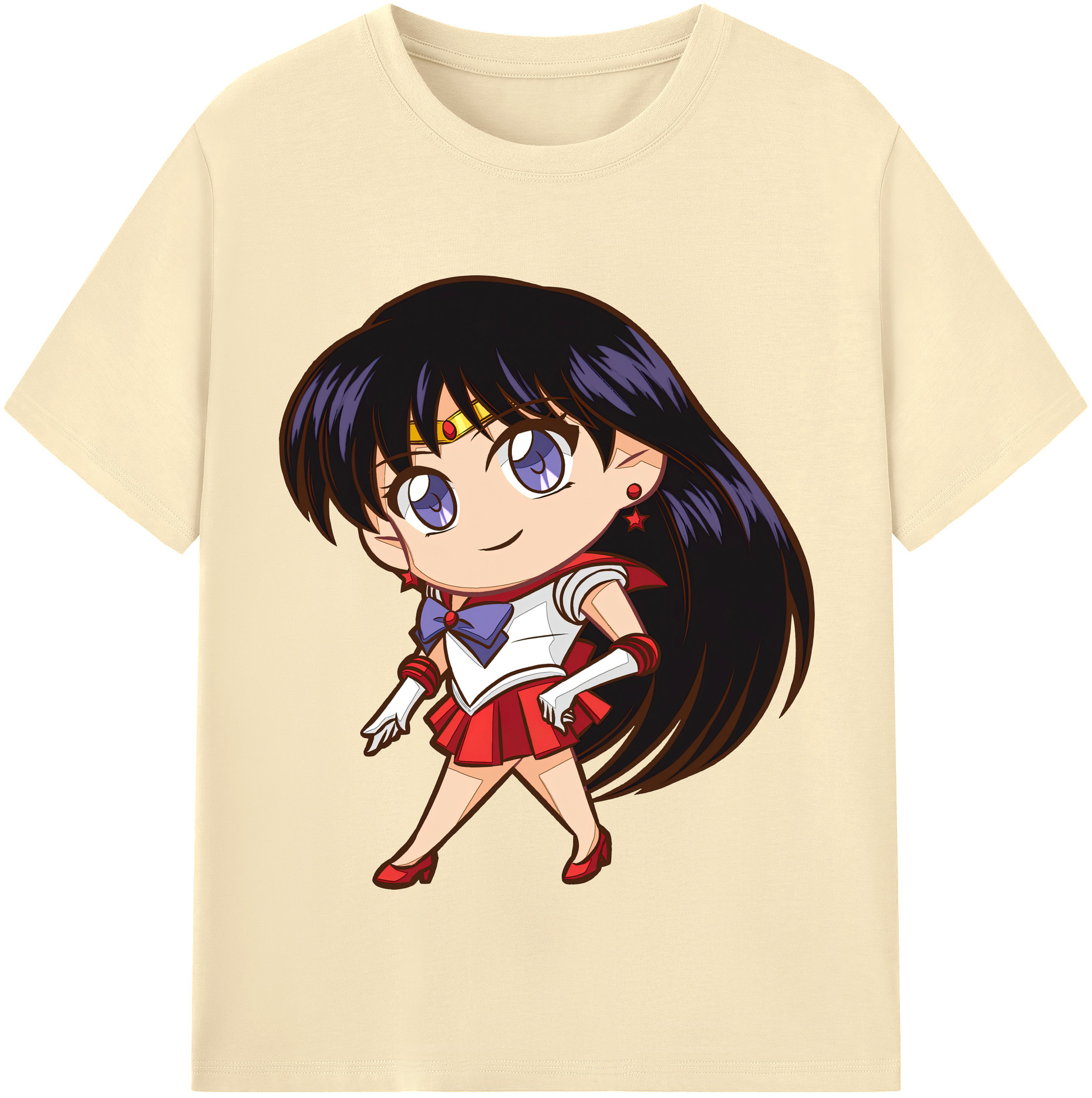 （画像用） 美少女戦士セーラームーン 火野レイ ひの レイ Sailor Moon Hino Rei （セーラーマーズ,Sailor Mars） 綿100％半袖Tシャツ（フロントプリント）