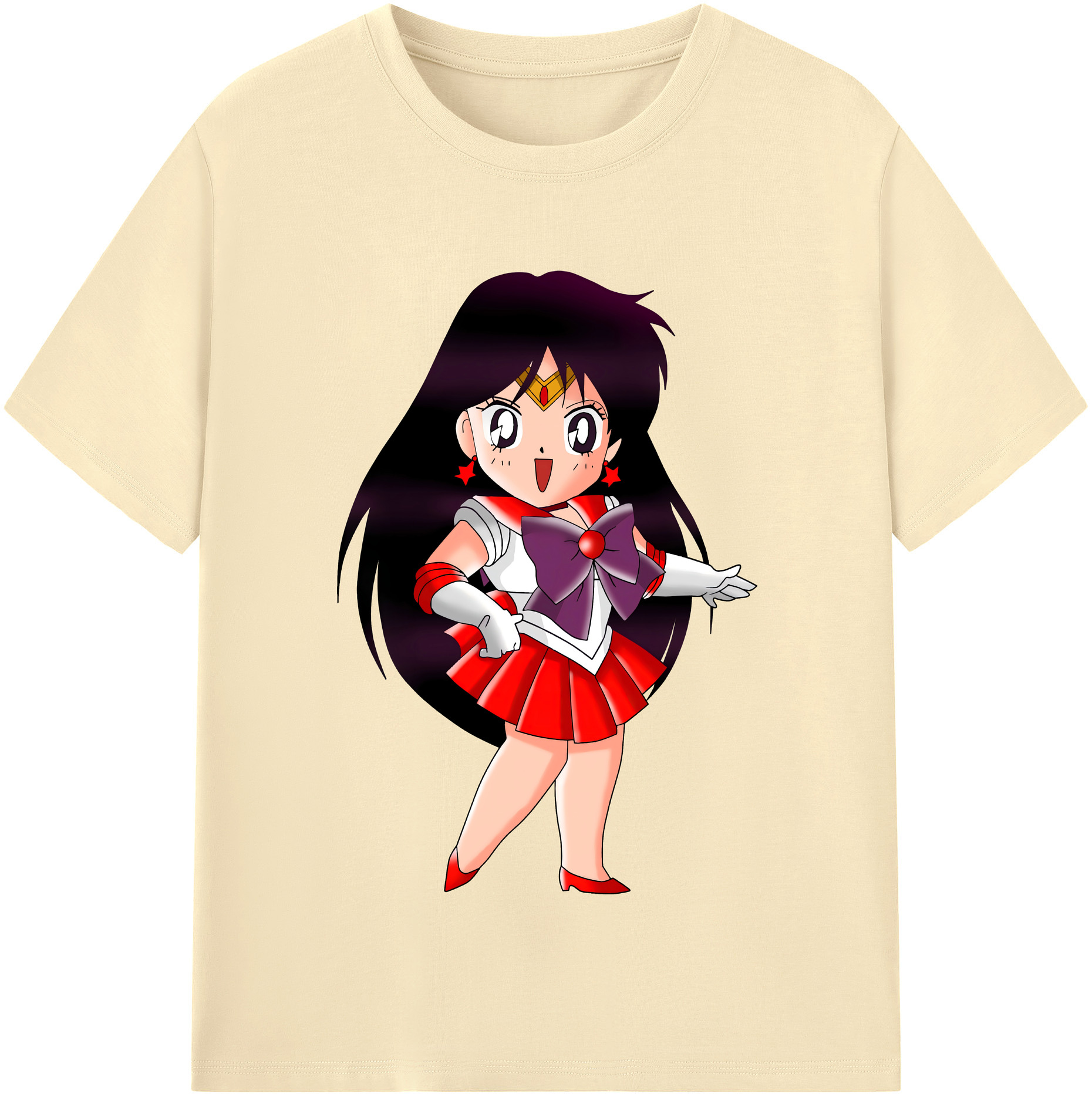 （画像用） 美少女戦士セーラームーン 火野レイ ひの レイ Sailor Moon Hino Rei （セーラーマーズ,Sailor Mars） 綿100％半袖Tシャツ（フロントプリント）