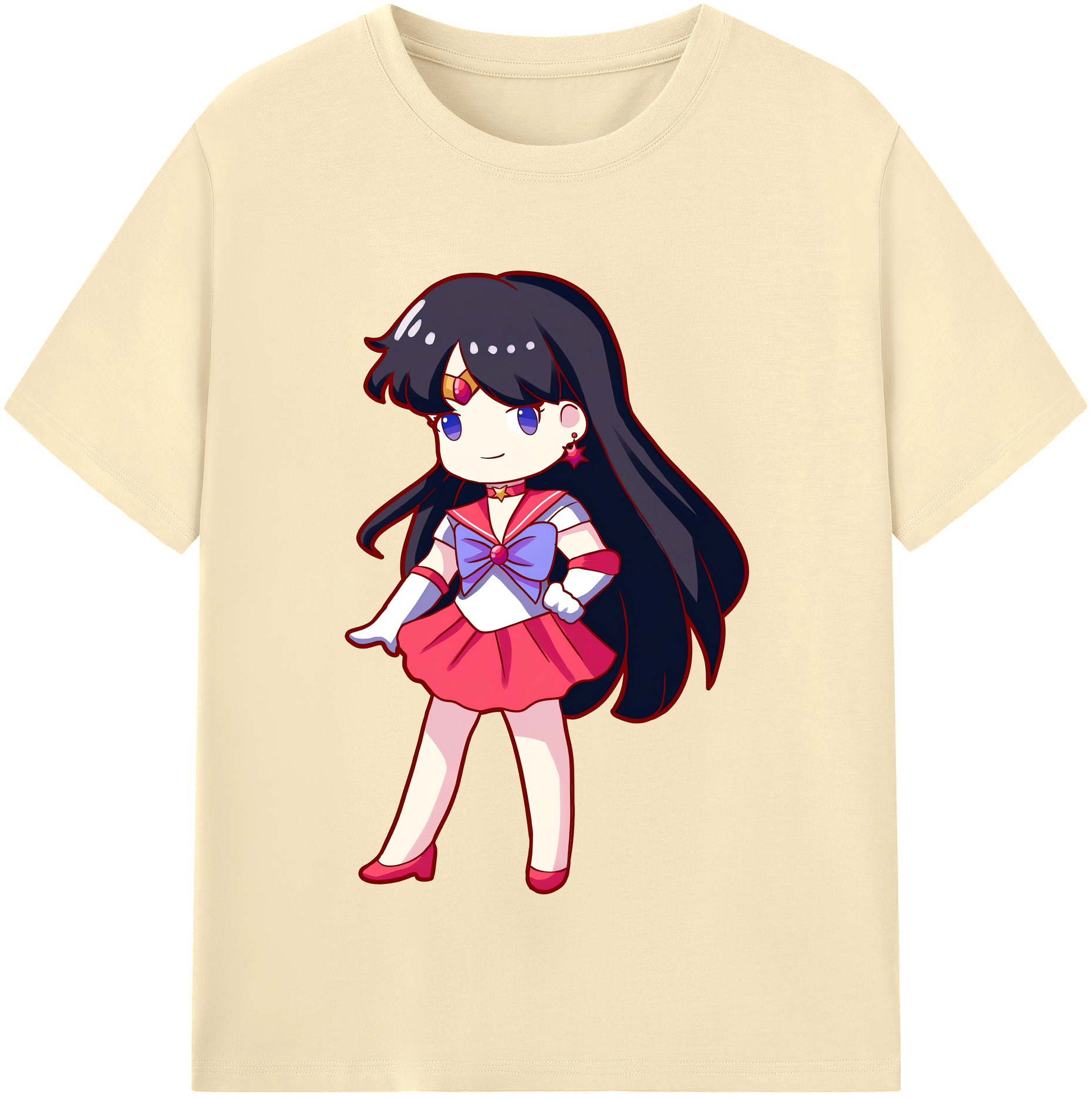 （画像用） 美少女戦士セーラームーン 火野レイ ひの レイ Sailor Moon Hino Rei （セーラーマーズ,Sailor Mars） 綿100％半袖Tシャツ（フロントプリント）