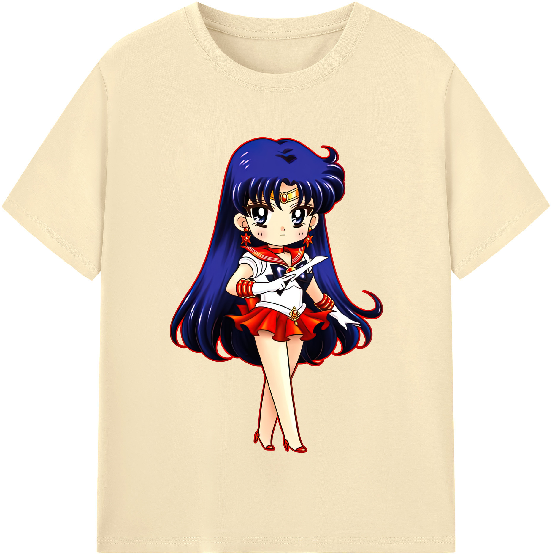 （画像用） 美少女戦士セーラームーン 火野レイ ひの レイ Sailor Moon Hino Rei （セーラーマーズ,Sailor Mars） 綿100％半袖Tシャツ（フロントプリント）