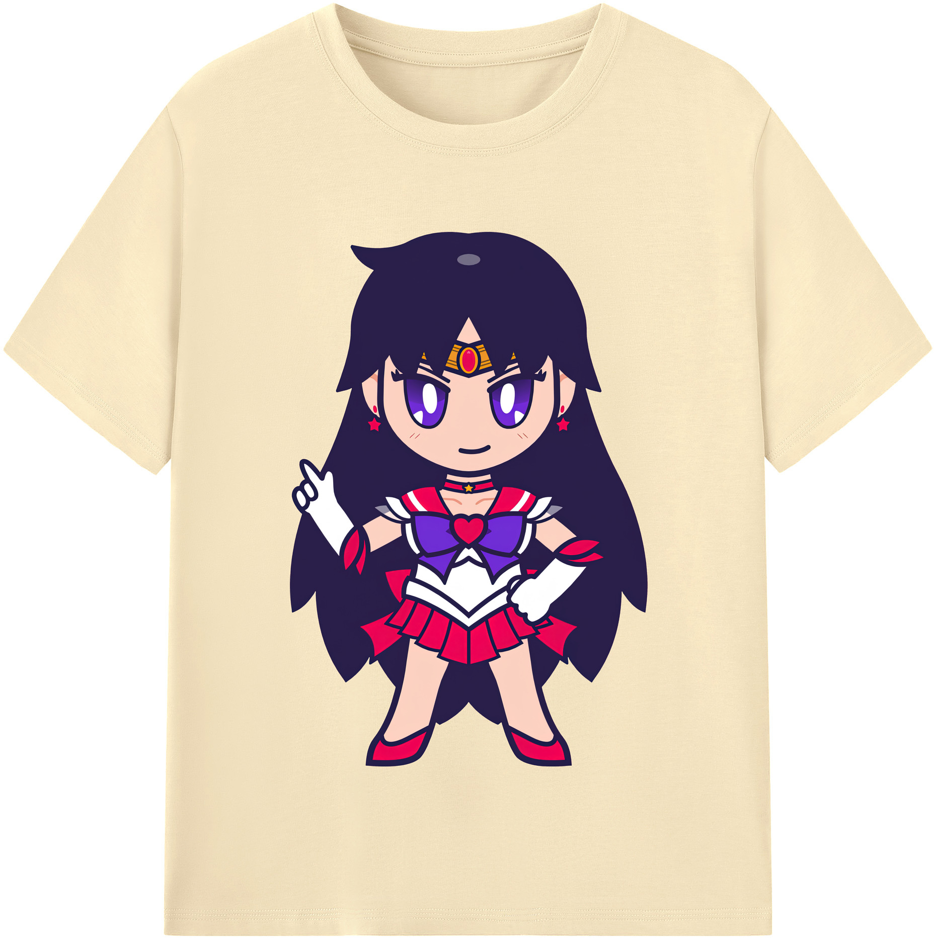 （画像用） 美少女戦士セーラームーン 火野レイ ひの レイ Sailor Moon Hino Rei （セーラーマーズ,Sailor Mars） 綿100％半袖Tシャツ（フロントプリント）
