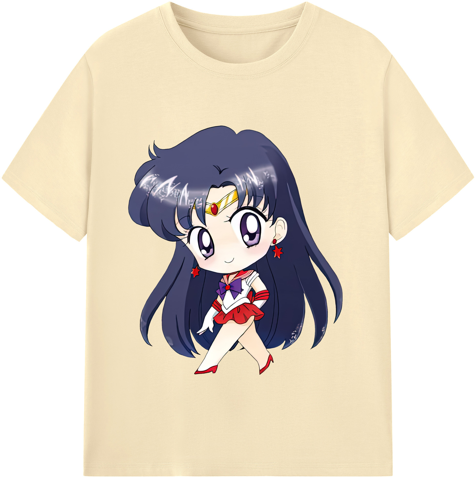 （画像用） 美少女戦士セーラームーン 火野レイ ひの レイ Sailor Moon Hino Rei （セーラーマーズ,Sailor Mars） 綿100％半袖Tシャツ（フロントプリント）