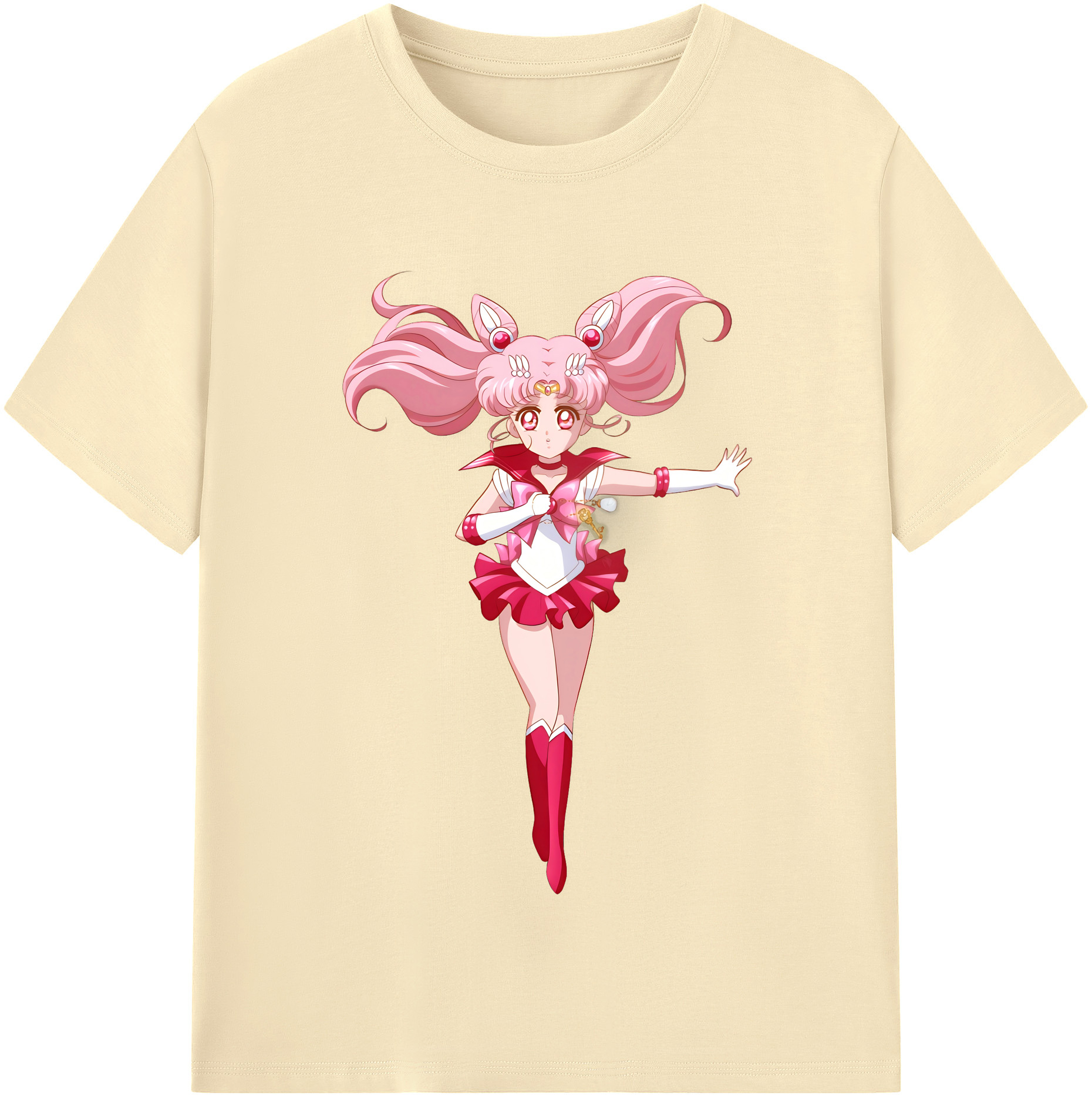（画像用） 美少女戦士セーラームーン ちびうさ Sailor Moon Chibiusa Tsukino Usagi Small Lady Serenity 綿100％半袖Tシャツ（フロントプリント）