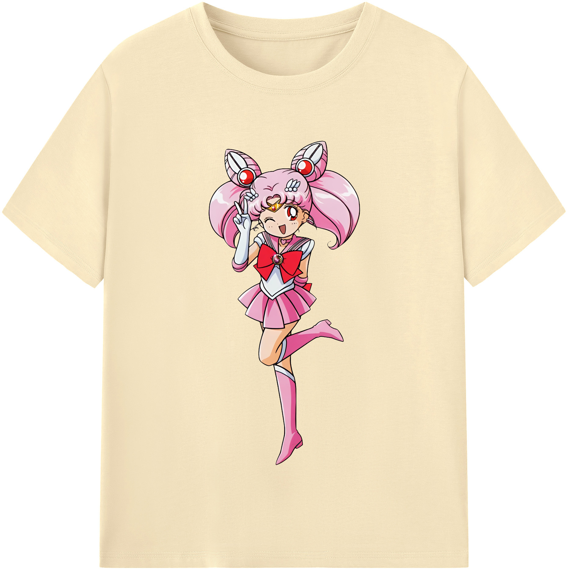 （画像用） 美少女戦士セーラームーン ちびうさ Sailor Moon Chibiusa Tsukino Usagi Small Lady Serenity 綿100％半袖Tシャツ（フロントプリント）
