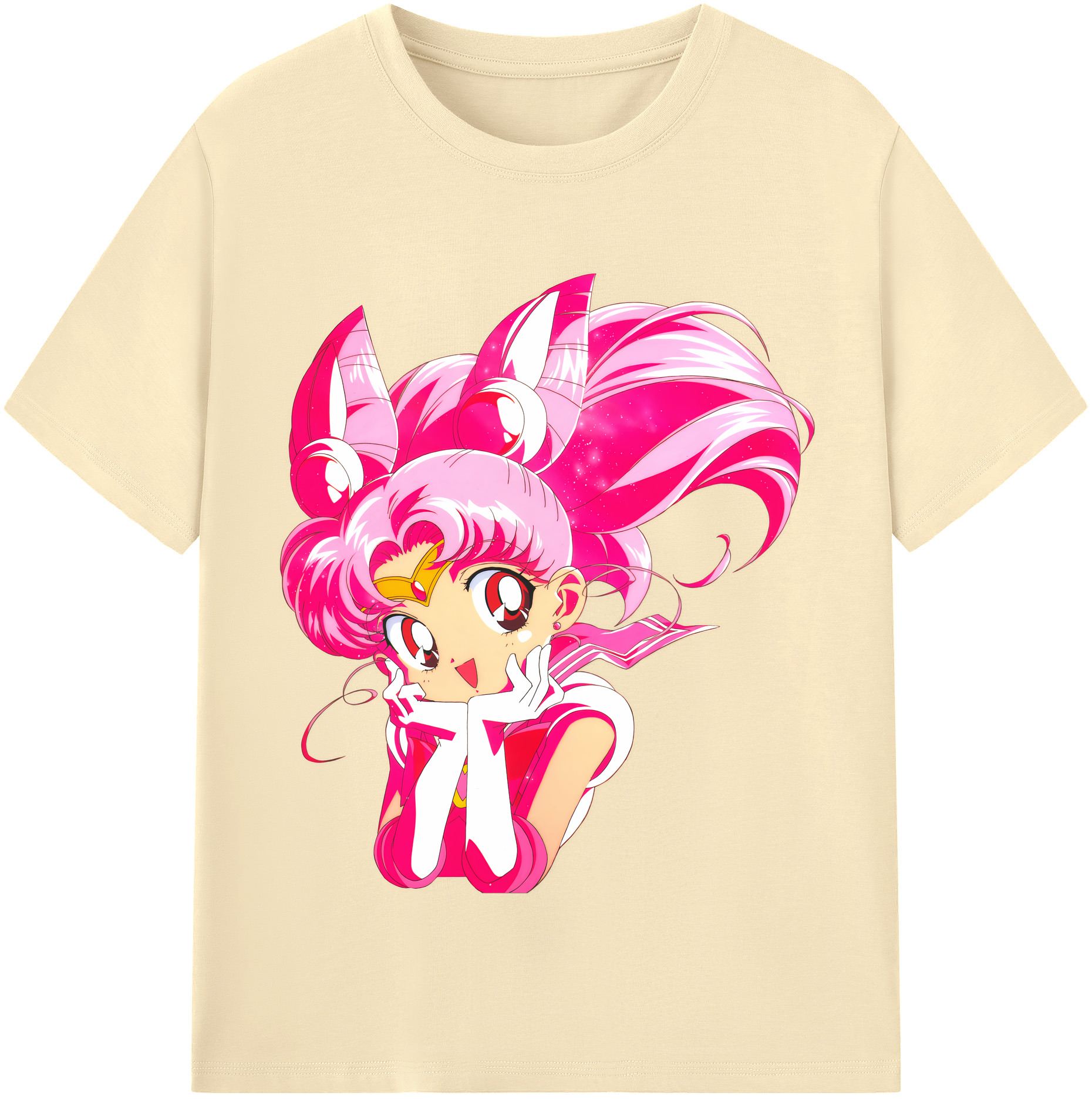 （画像用） 美少女戦士セーラームーン ちびうさ Sailor Moon Chibiusa Tsukino Usagi Small Lady Serenity 綿100％半袖Tシャツ（フロントプリント）