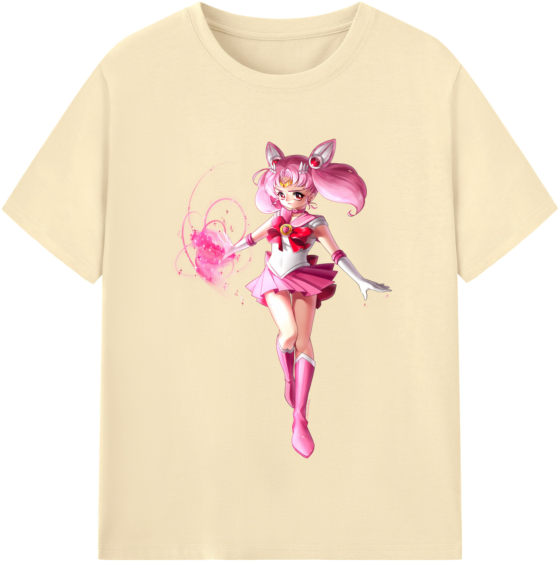 （画像用） 美少女戦士セーラームーン ちびうさ Sailor Moon Chibiusa Tsukino Usagi Small Lady Serenity 綿100％半袖Tシャツ（フロントプリント）
