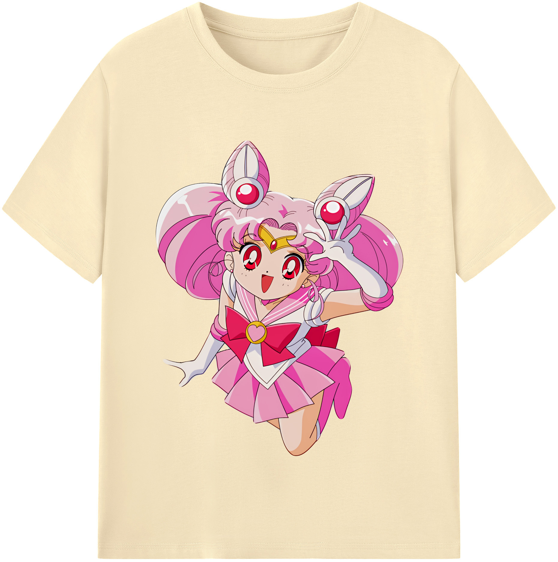（画像用） 美少女戦士セーラームーン ちびうさ Sailor Moon Chibiusa Tsukino Usagi Small Lady Serenity 綿100％半袖Tシャツ（フロントプリント）
