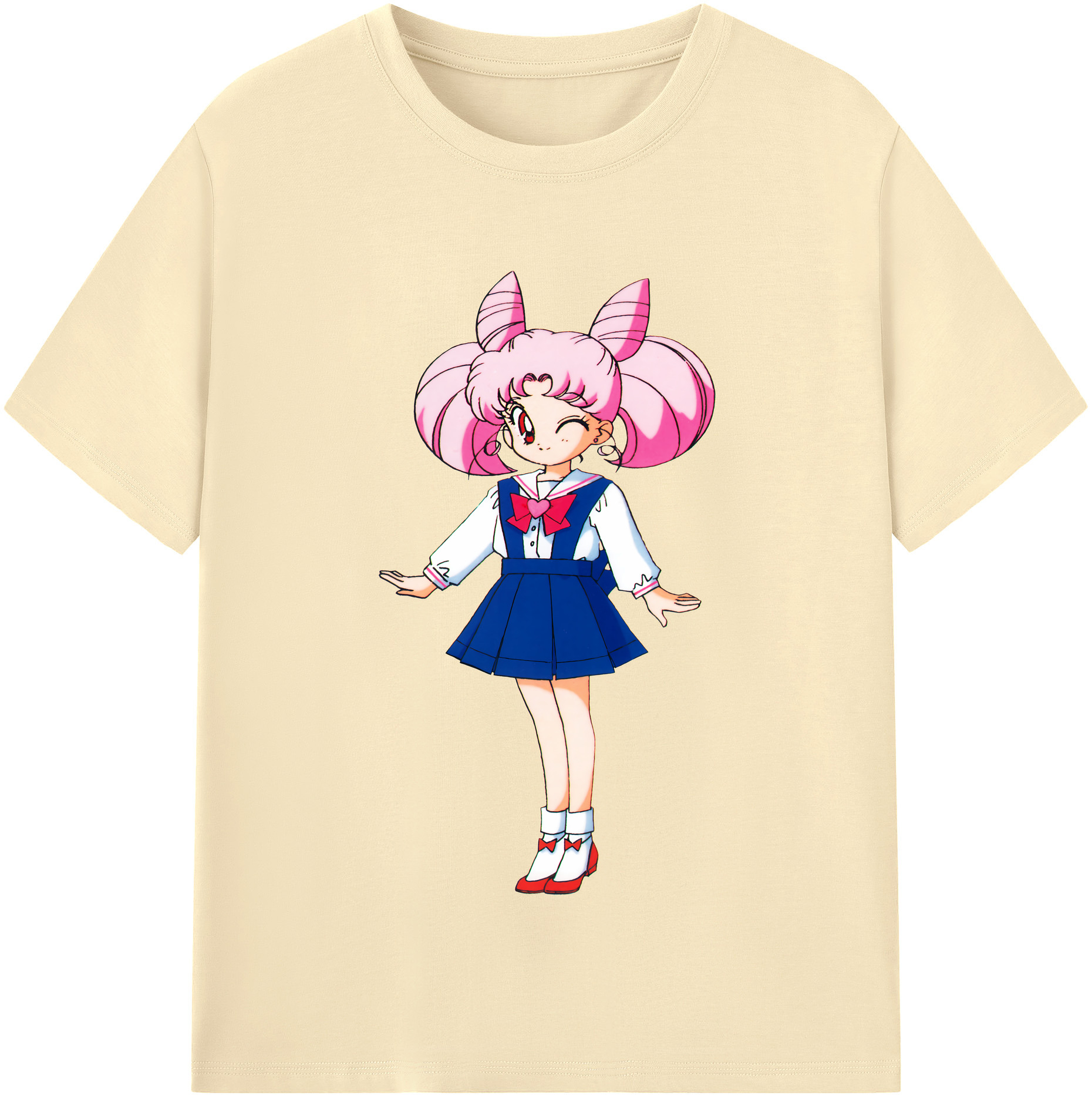 （画像用） 美少女戦士セーラームーン ちびうさ Sailor Moon Chibiusa Tsukino Usagi Small Lady Serenity 綿100％半袖Tシャツ（フロントプリント）