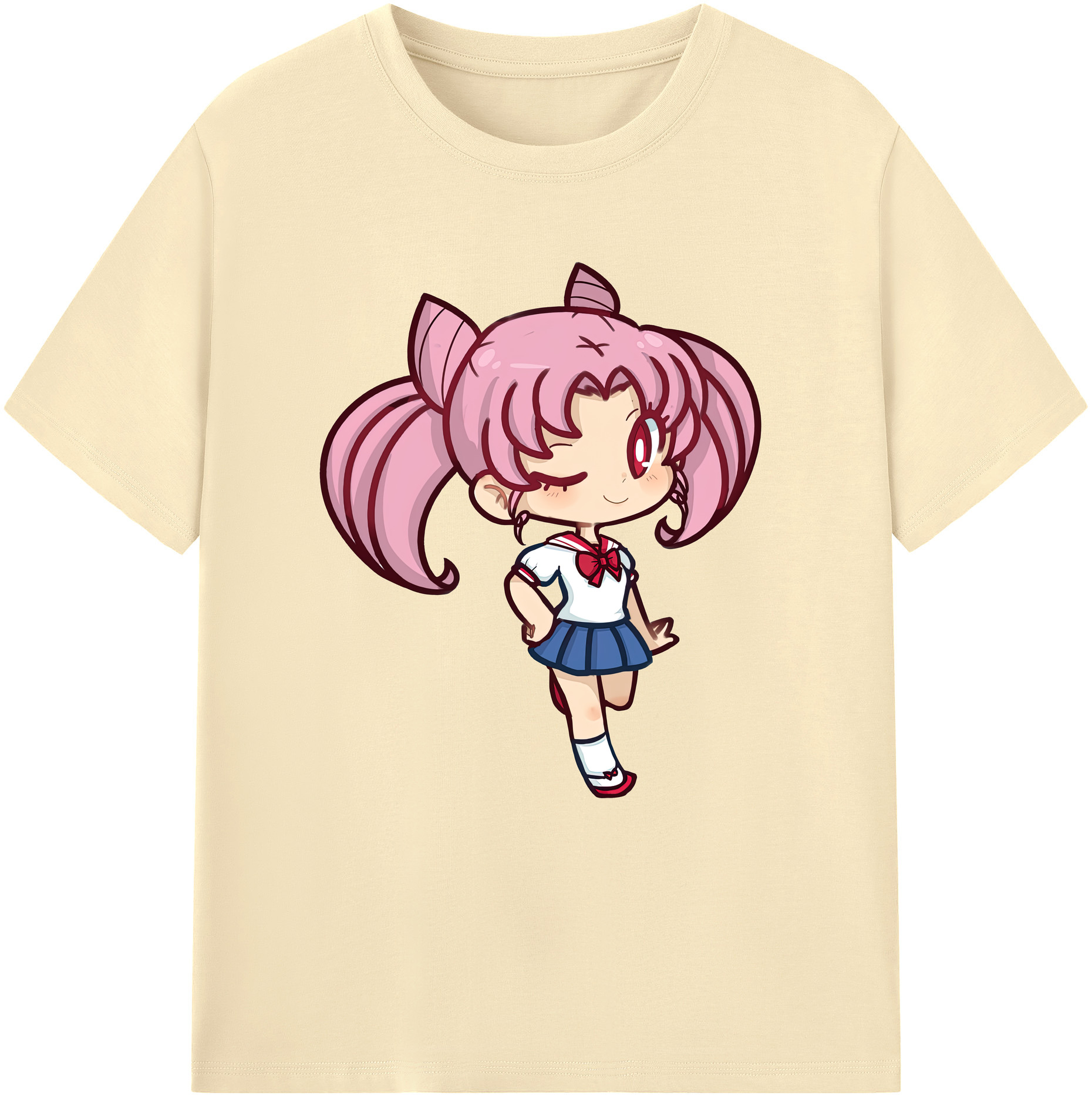 （画像用） 美少女戦士セーラームーン ちびうさ Sailor Moon Chibiusa Tsukino Usagi Small Lady Serenity 綿100％半袖Tシャツ（フロントプリント）