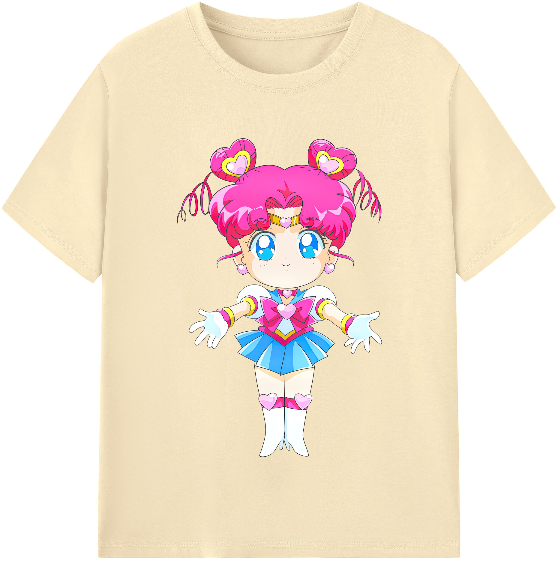 （画像用） 美少女戦士セーラームーン ちびうさ Sailor Moon Chibiusa Tsukino Usagi Small Lady Serenity 綿100％半袖Tシャツ（フロントプリント）