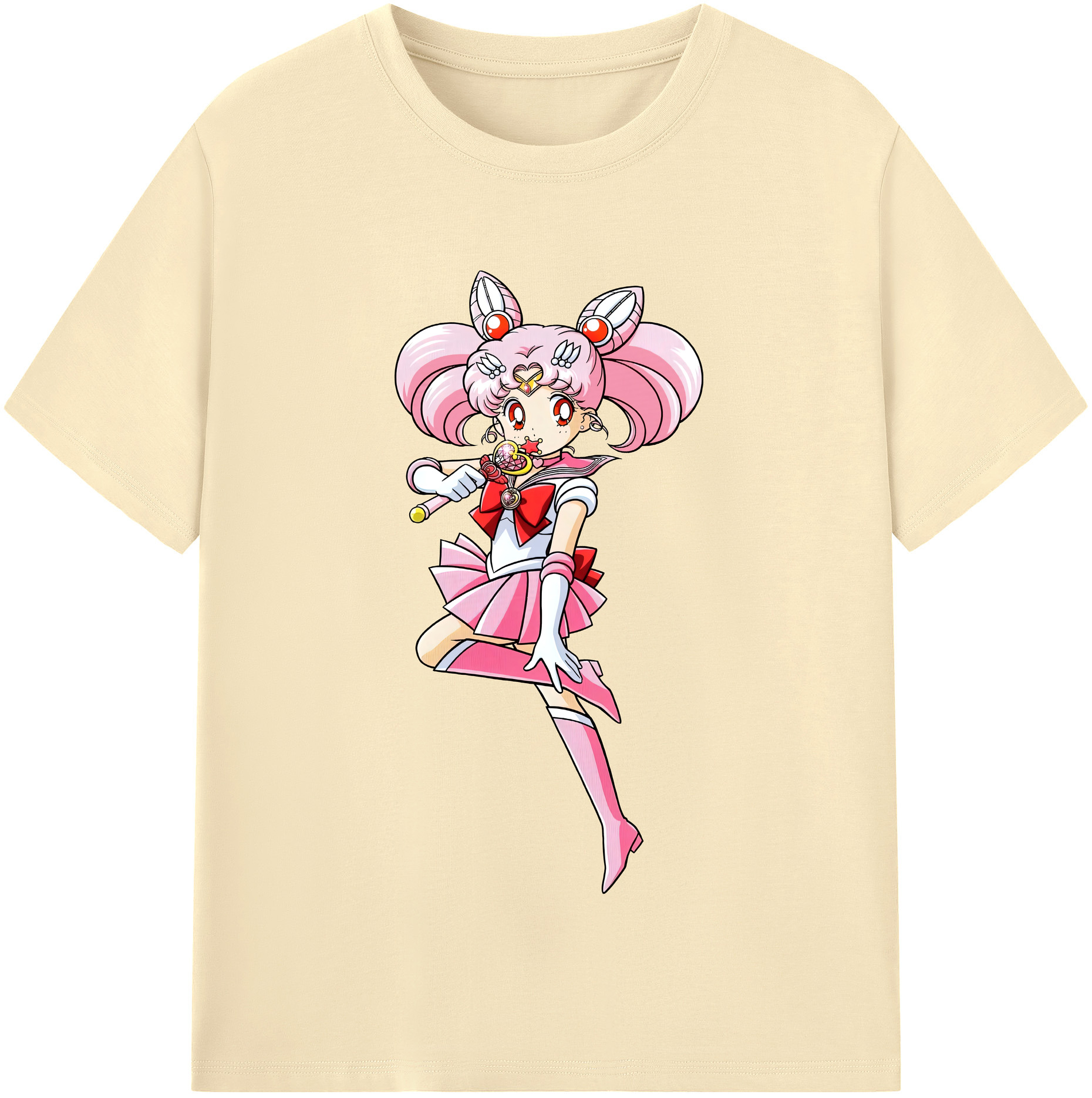 （画像用） 美少女戦士セーラームーン ちびうさ Sailor Moon Chibiusa Tsukino Usagi Small Lady Serenity 綿100％半袖Tシャツ（フロントプリント）