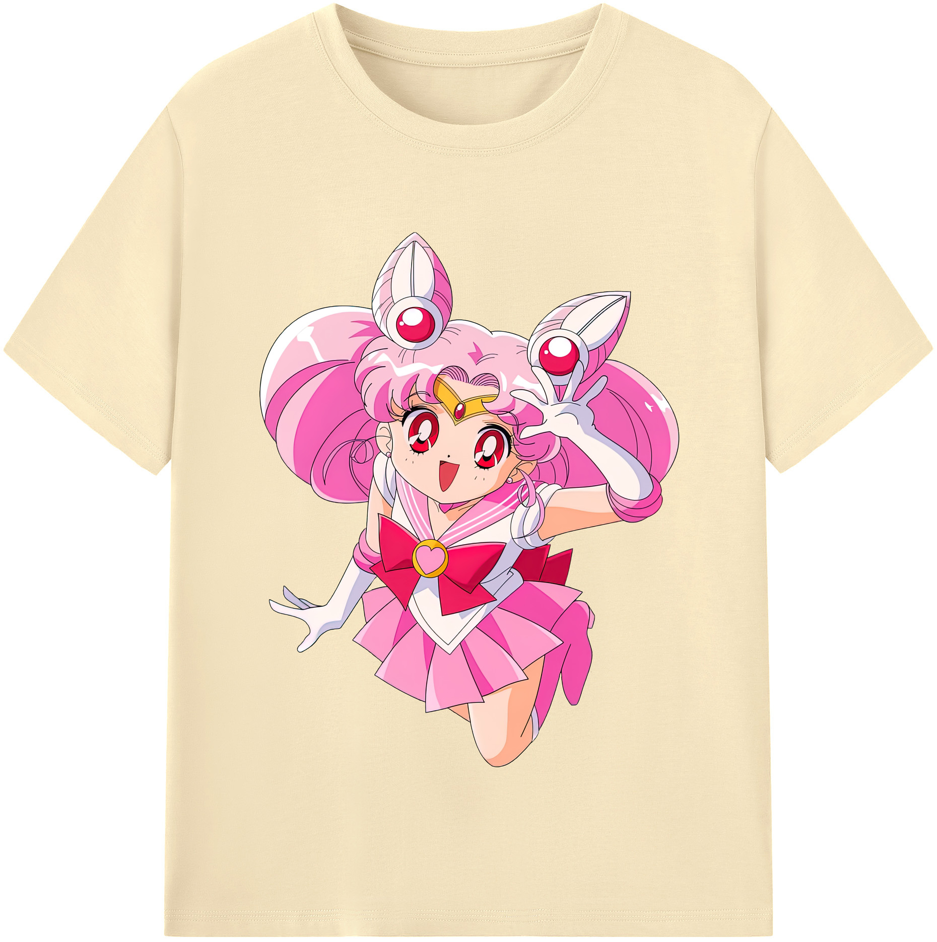 （画像用） 美少女戦士セーラームーン ちびうさ Sailor Moon Chibiusa Tsukino Usagi Small Lady Serenity 綿100％半袖Tシャツ（フロントプリント）