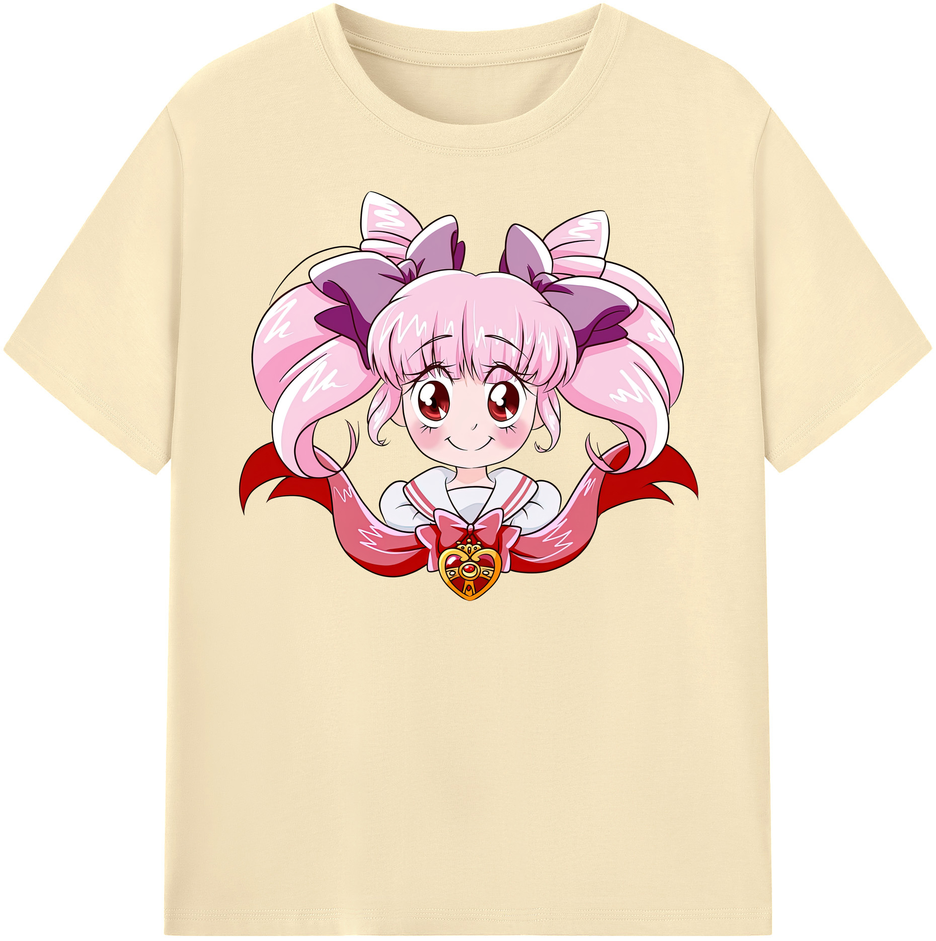 （画像用） 美少女戦士セーラームーン ちびうさ Sailor Moon Chibiusa Tsukino Usagi Small Lady Serenity 綿100％半袖Tシャツ（フロントプリント）