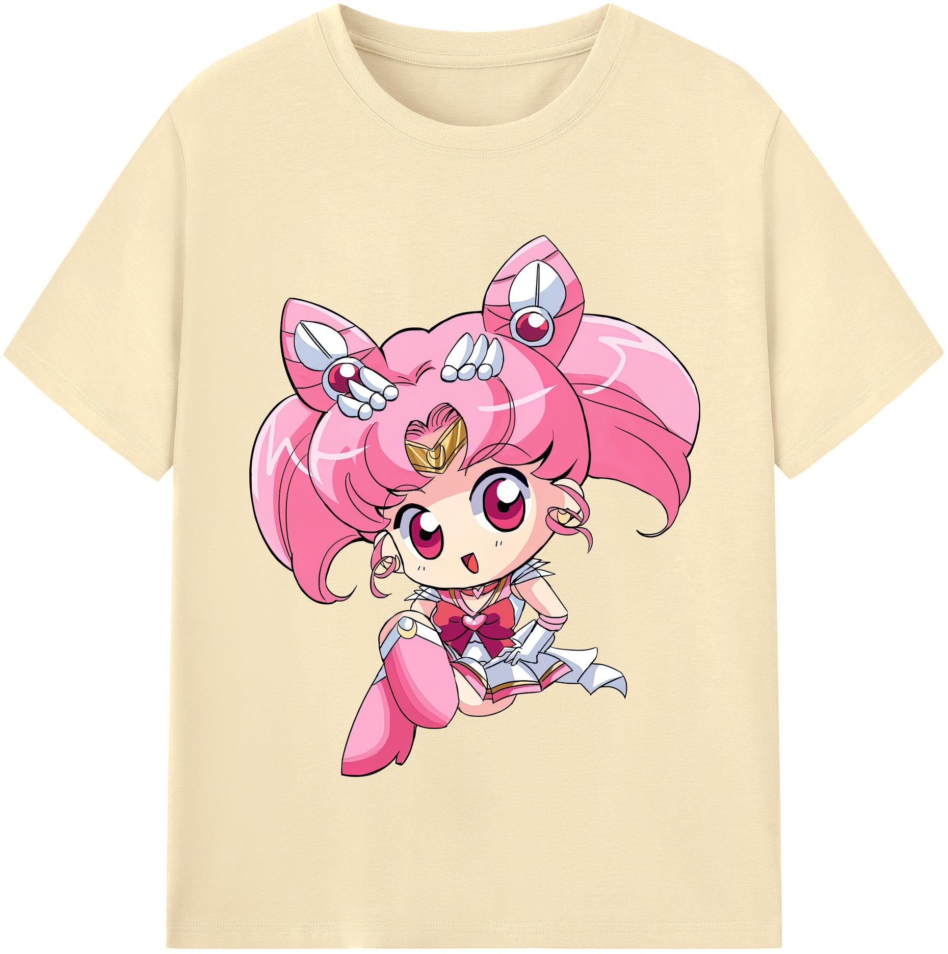 （画像用） 美少女戦士セーラームーン ちびうさ Sailor Moon Chibiusa Tsukino Usagi Small Lady Serenity 綿100％半袖Tシャツ（フロントプリント）