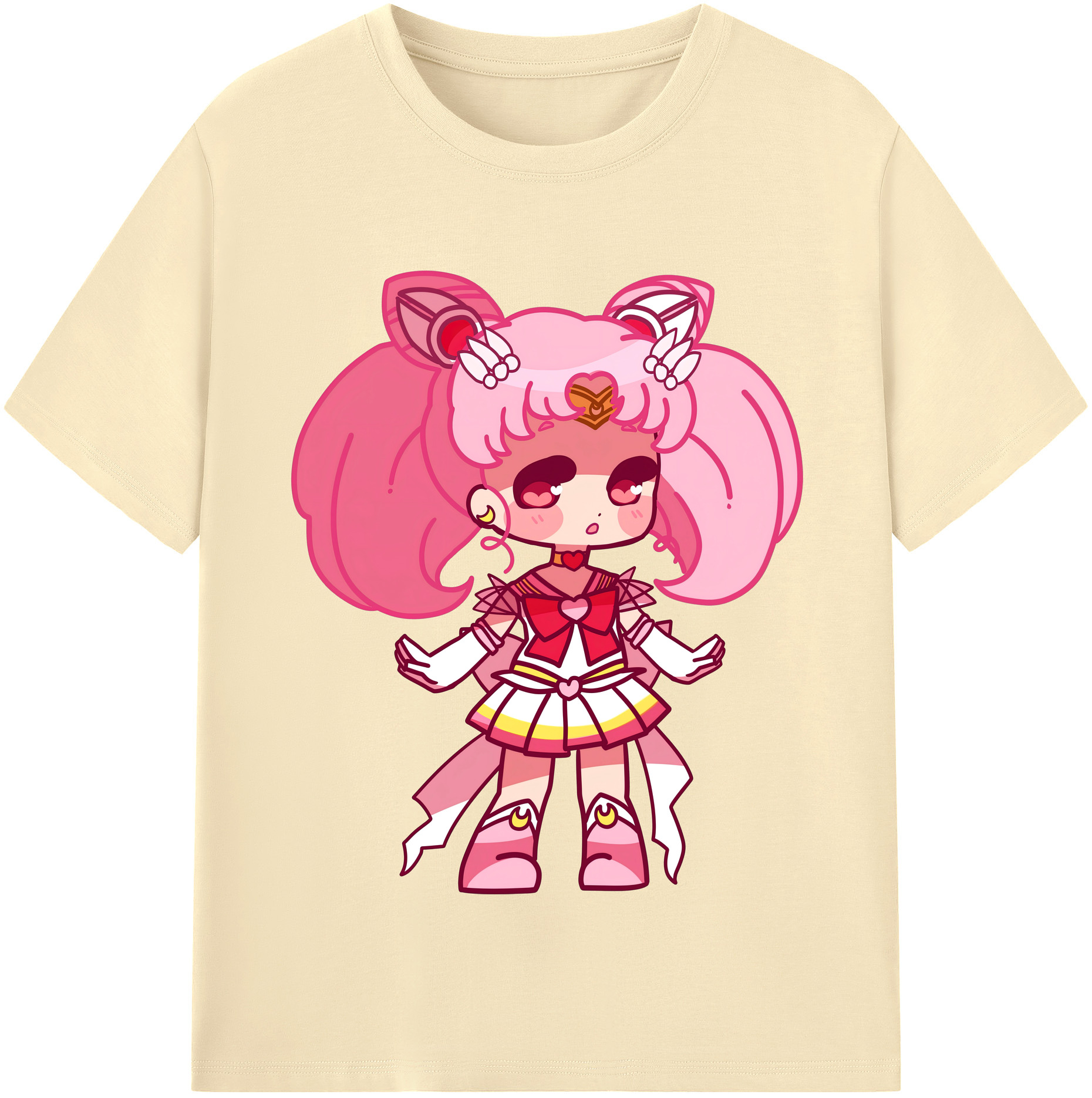 （画像用） 美少女戦士セーラームーン ちびうさ Sailor Moon Chibiusa Tsukino Usagi Small Lady Serenity 綿100％半袖Tシャツ（フロントプリント）
