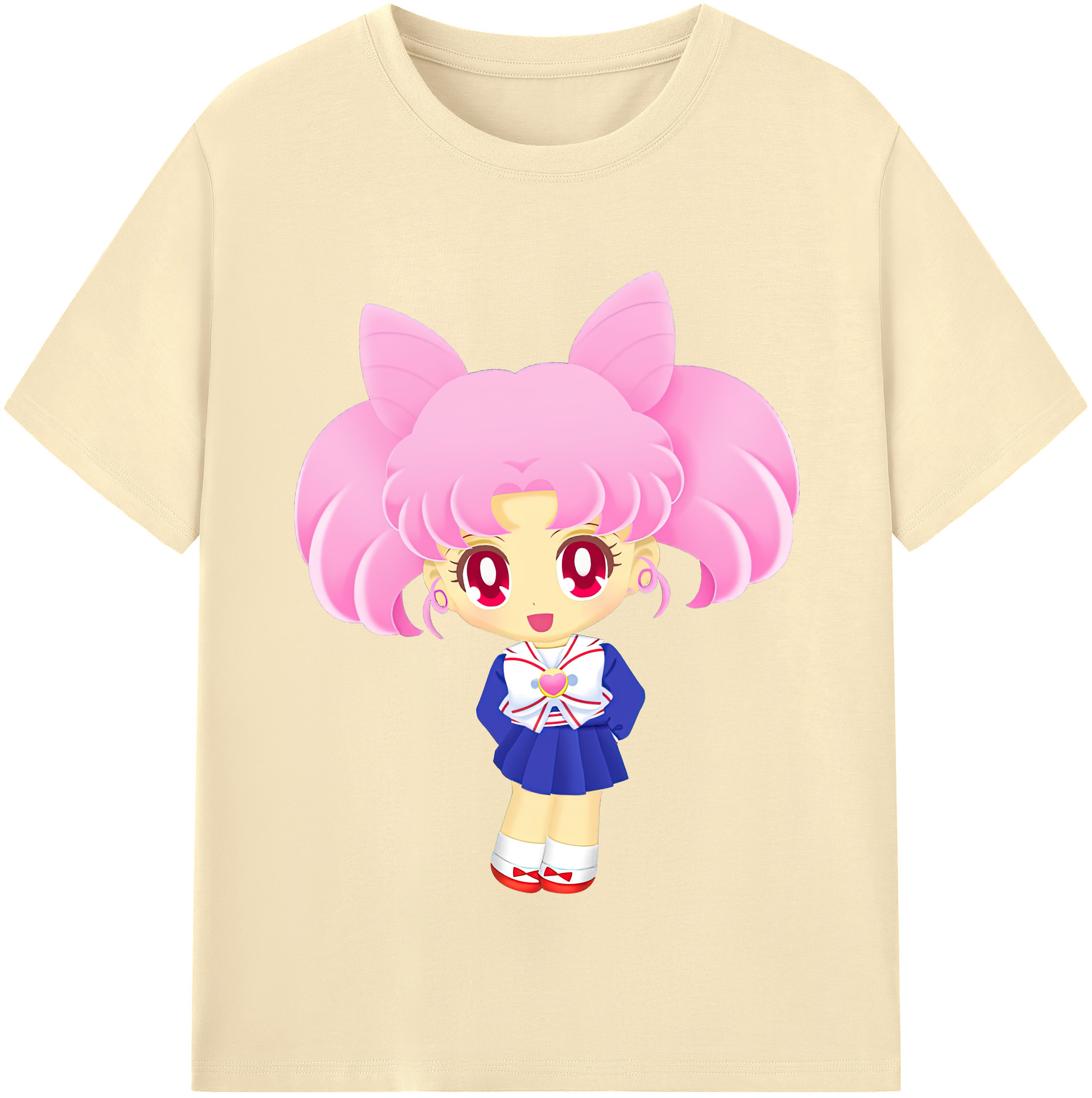 （画像用） 美少女戦士セーラームーン ちびうさ Sailor Moon Chibiusa Tsukino Usagi Small Lady Serenity 綿100％半袖Tシャツ（フロントプリント）
