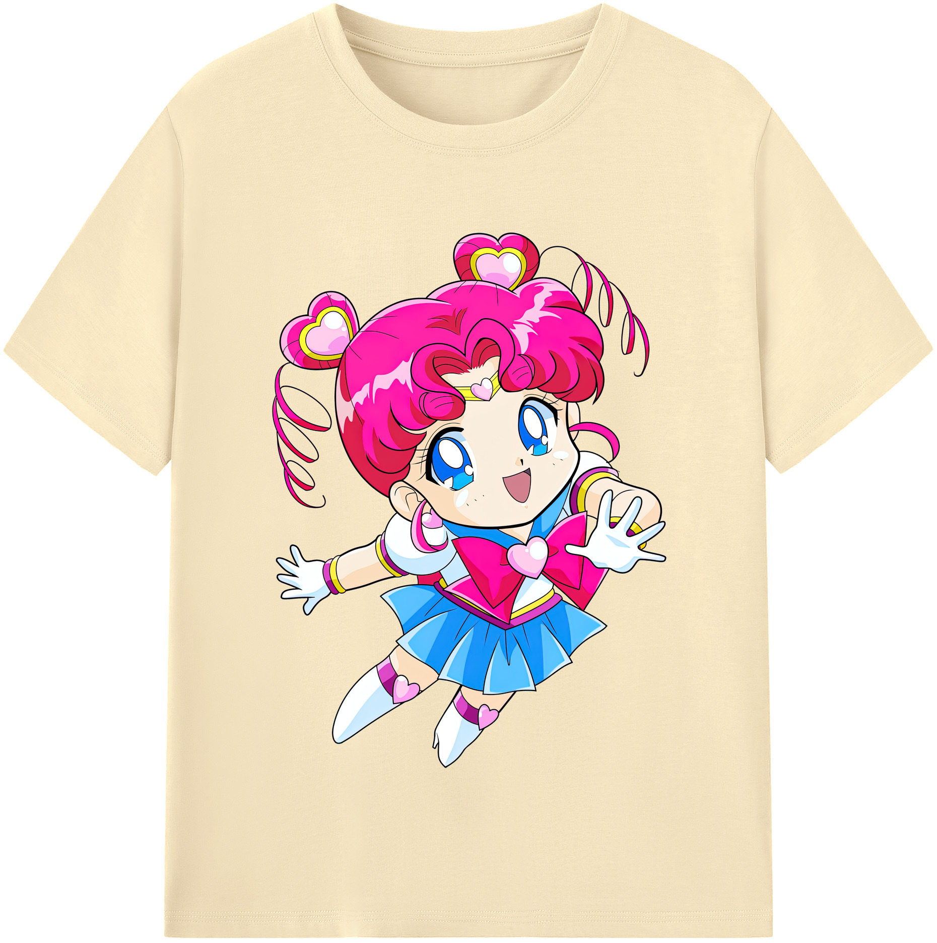 （画像用） 美少女戦士セーラームーン ちびうさ Sailor Moon Chibiusa Tsukino Usagi Small Lady Serenity 綿100％半袖Tシャツ（フロントプリント）