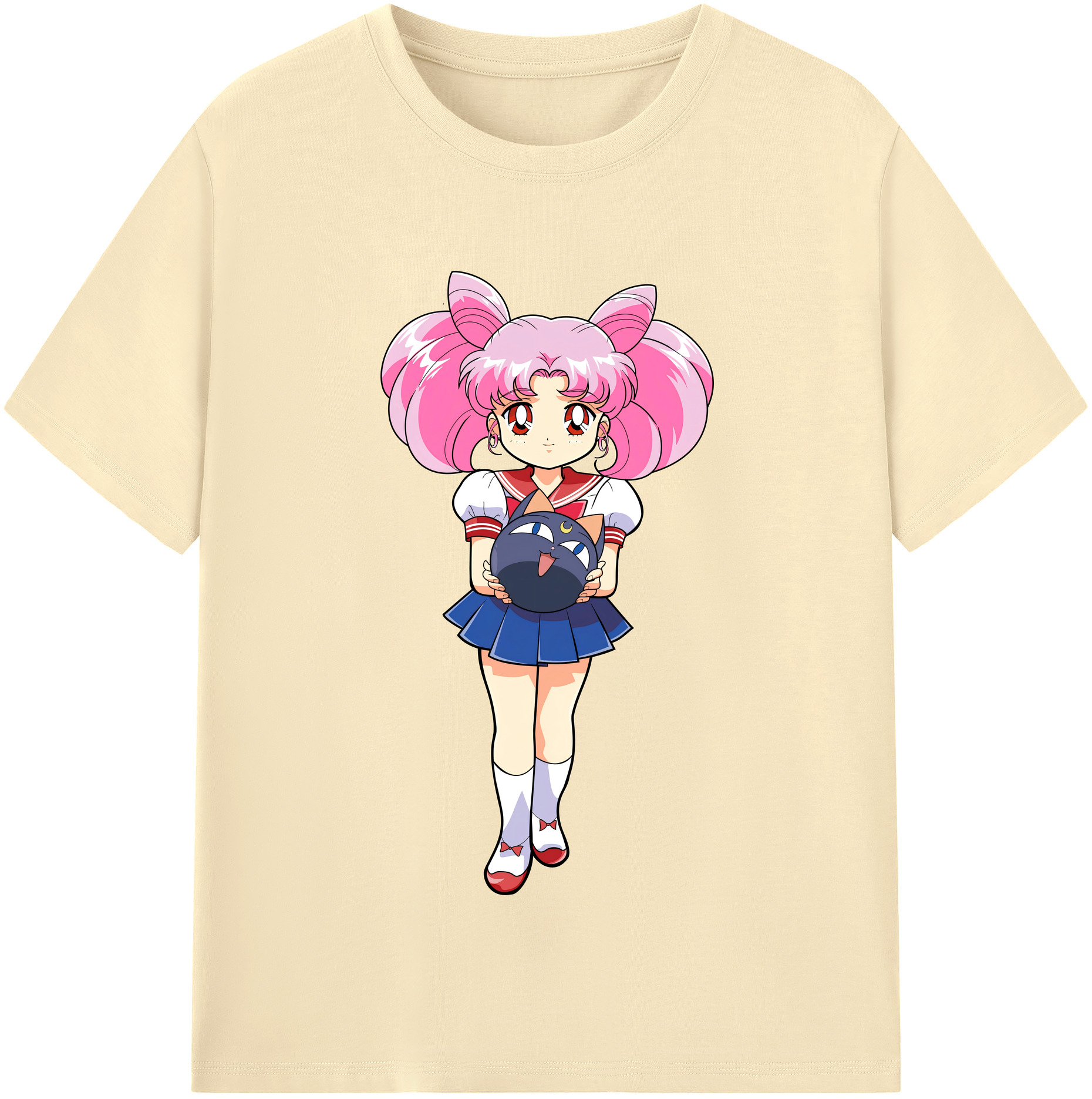 （画像用） 美少女戦士セーラームーン ちびうさ Sailor Moon Chibiusa Tsukino Usagi Small Lady Serenity 綿100％半袖Tシャツ（フロントプリント）