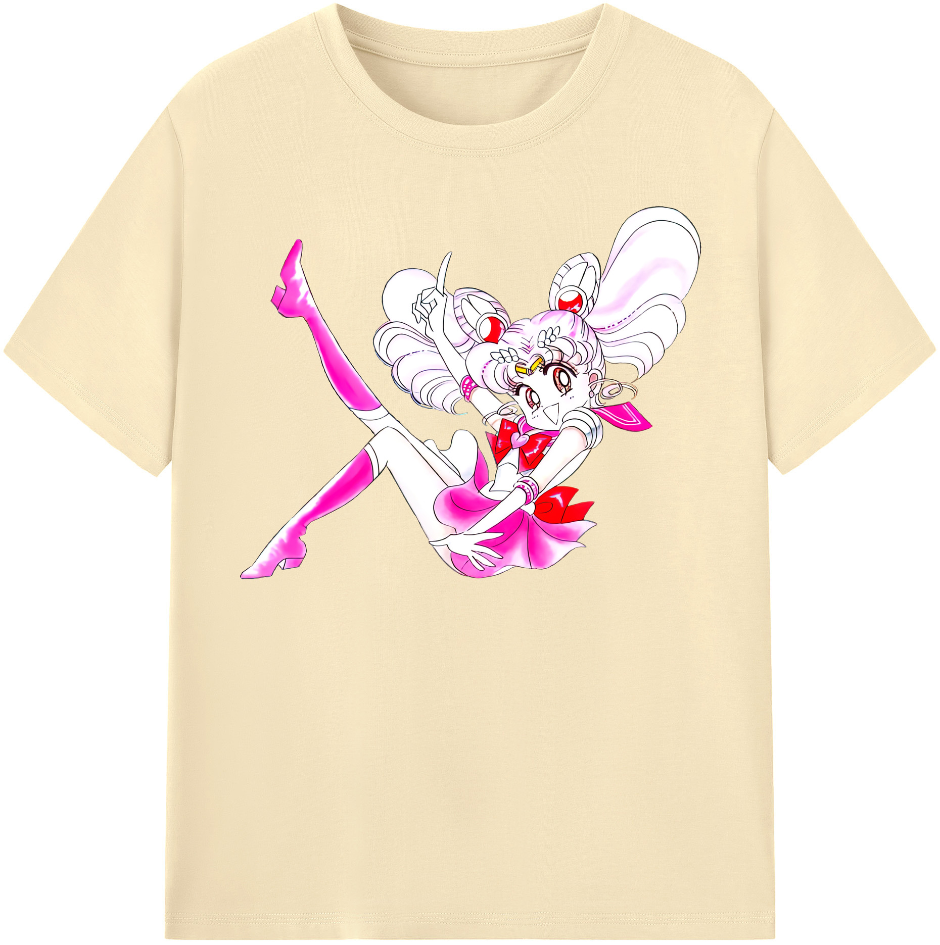 （画像用） 美少女戦士セーラームーン ちびうさ Sailor Moon Chibiusa Tsukino Usagi Small Lady Serenity 綿100％半袖Tシャツ（フロントプリント）