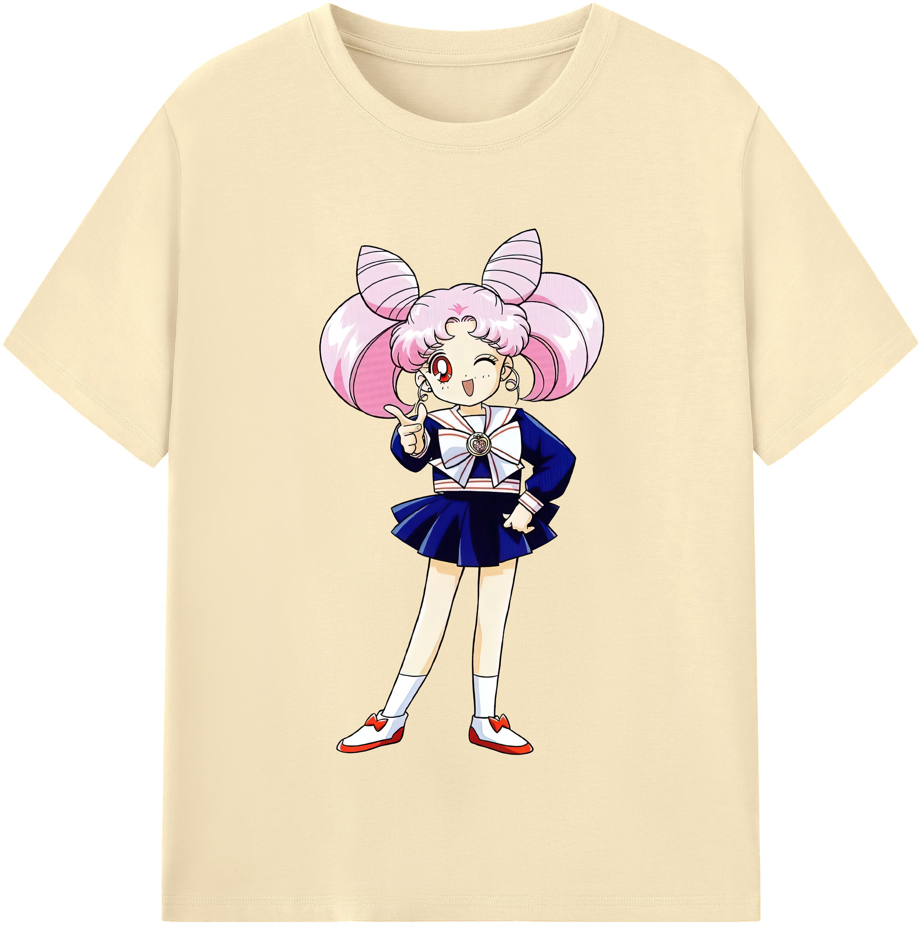 （画像用） 美少女戦士セーラームーン ちびうさ Sailor Moon Chibiusa Tsukino Usagi Small Lady Serenity 綿100％半袖Tシャツ（フロントプリント）