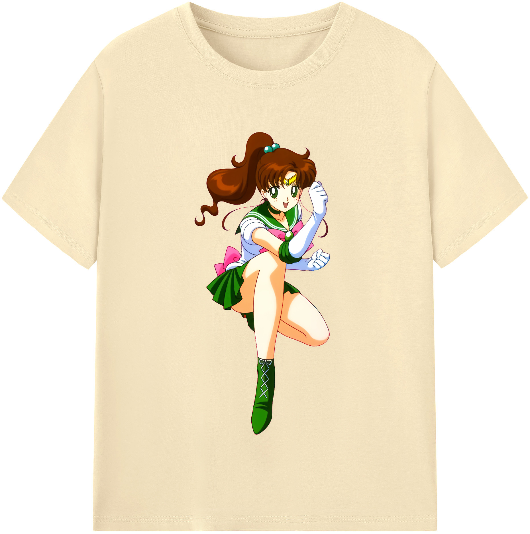 （画像用） 美少女戦士セーラームーン 木野 まこと きの まこと Sailor Moon Kino Makoto （セーラージュピター；Sailor Jupiter） 綿100％半袖Tシャツ（フロントプリント）