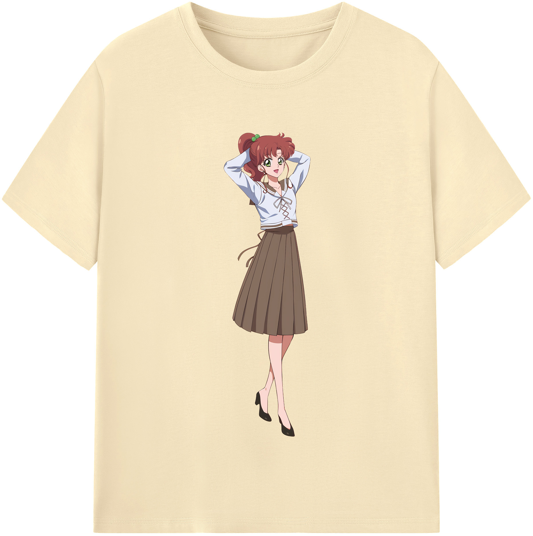 （画像用） 美少女戦士セーラームーン 木野 まこと きの まこと Sailor Moon Kino Makoto （セーラージュピター；Sailor Jupiter） 綿100％半袖Tシャツ（フロントプリント）