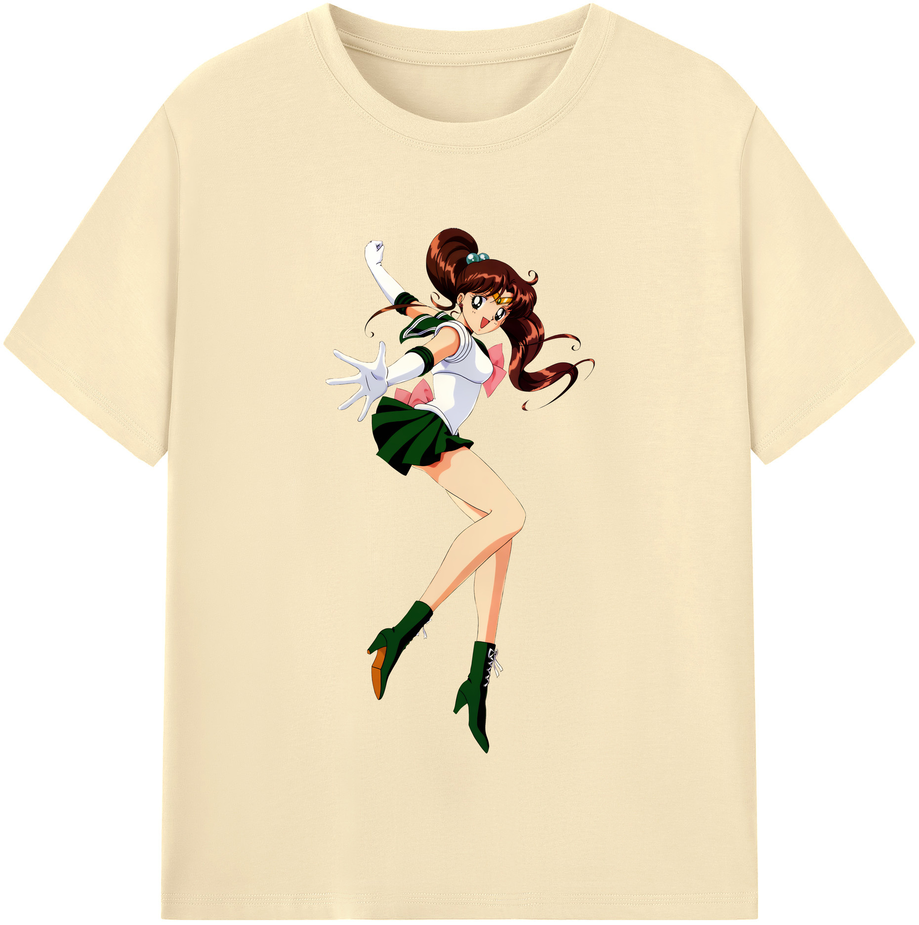（画像用） 美少女戦士セーラームーン 木野 まこと きの まこと Sailor Moon Kino Makoto （セーラージュピター；Sailor Jupiter） 綿100％半袖Tシャツ（フロントプリント）