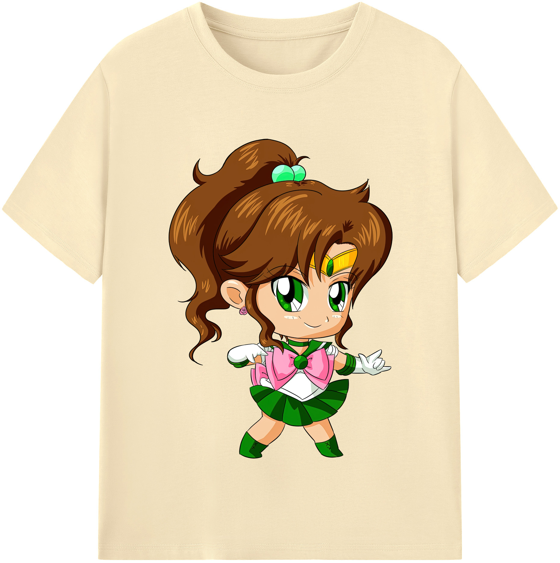 （画像用） 美少女戦士セーラームーン 木野 まこと きの まこと Sailor Moon Kino Makoto （セーラージュピター；Sailor Jupiter） 綿100％半袖Tシャツ（フロントプリント）