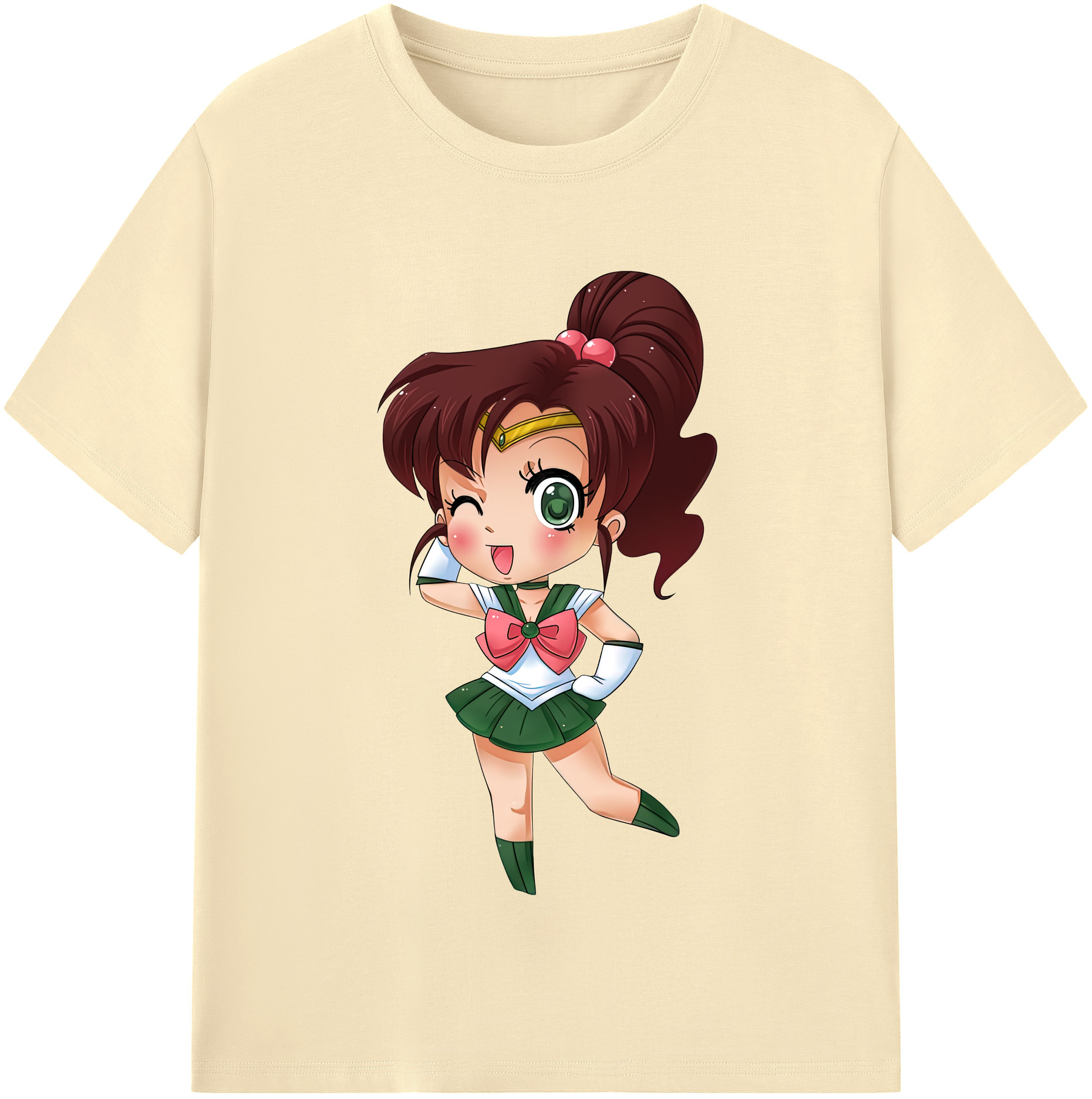 （画像用） 美少女戦士セーラームーン 木野 まこと きの まこと Sailor Moon Kino Makoto （セーラージュピター；Sailor Jupiter） 綿100％半袖Tシャツ（フロントプリント）